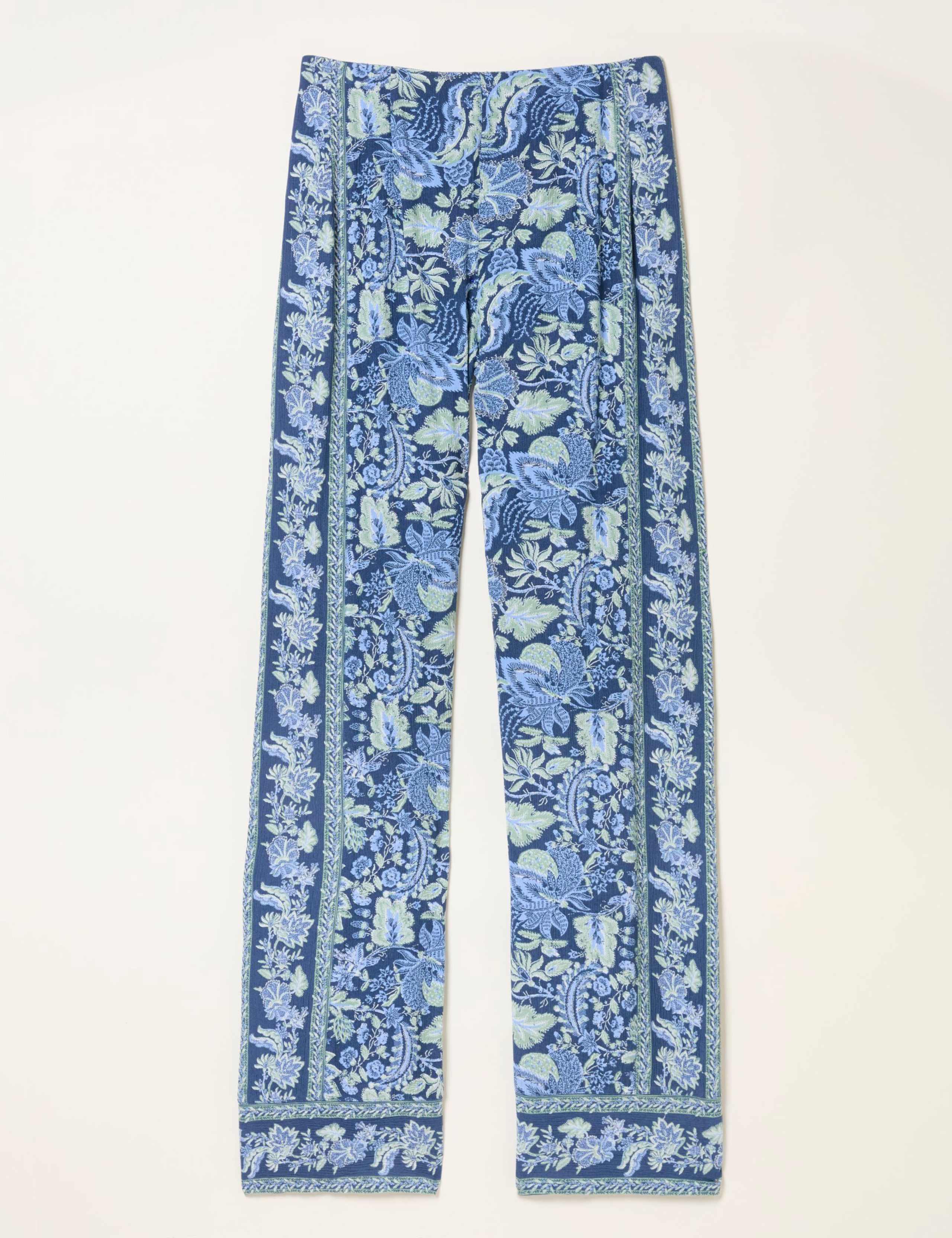 Floral Elasticated Waist Wide Leg Trousers 2 of 6