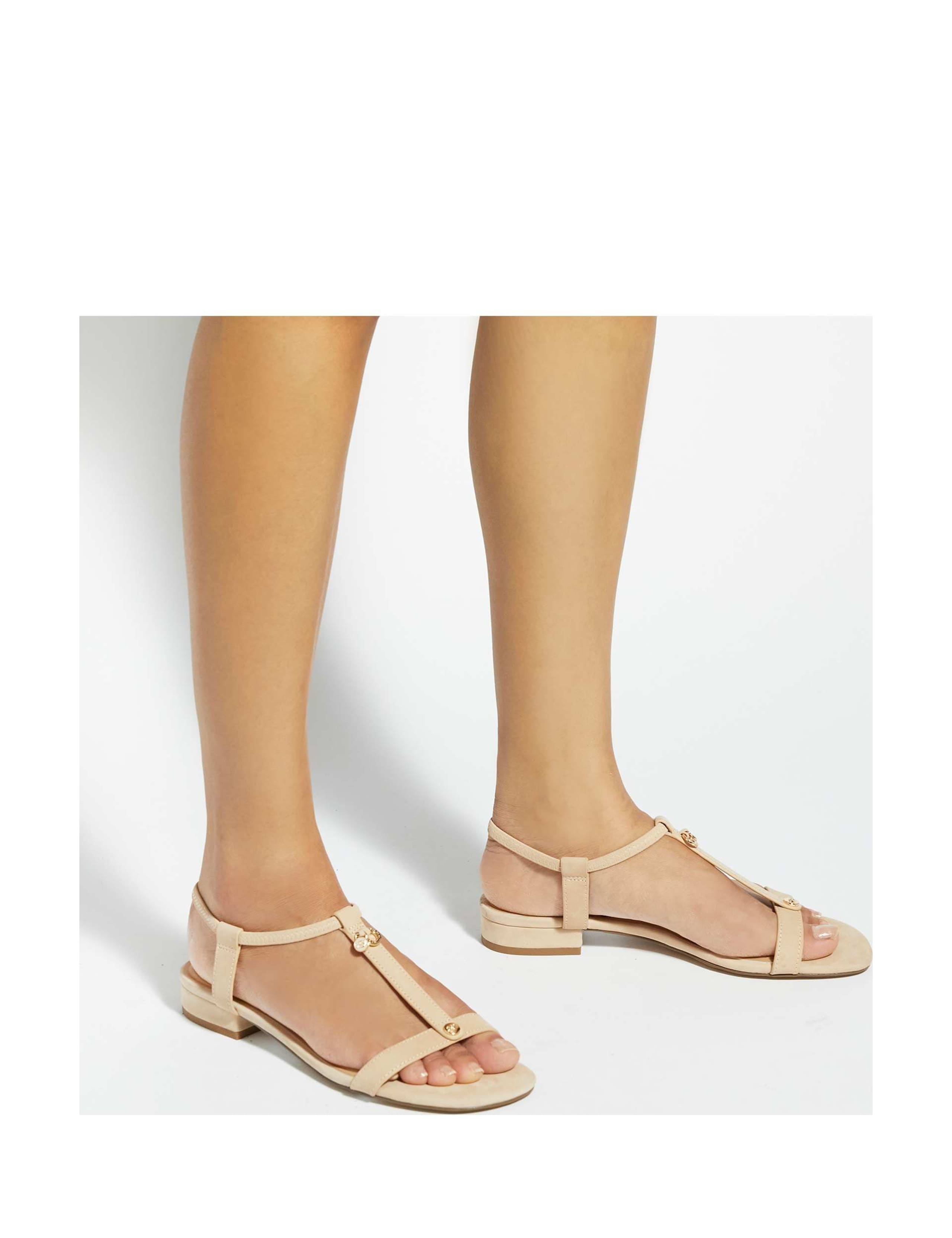 Leather T Bar Block Heel Sandals 3 of 6