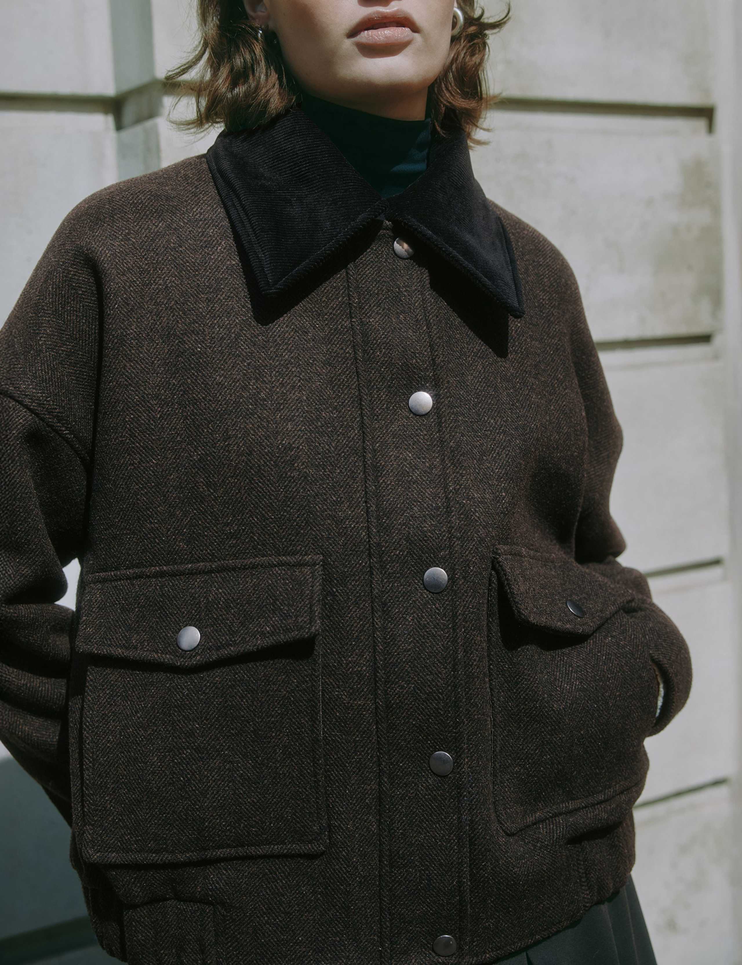 Wool Blend Flannel Relaxed Jacket 4 of 5