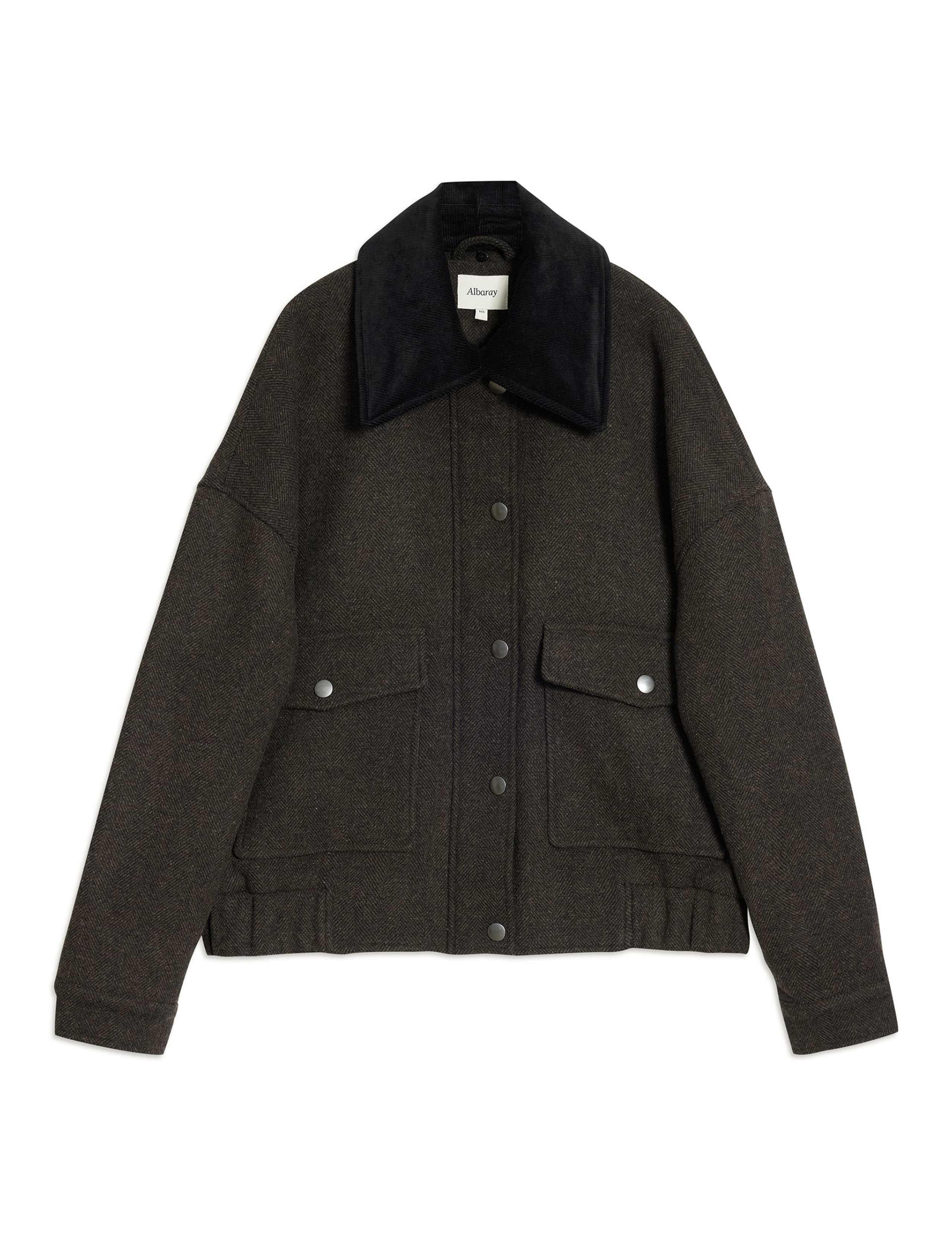 Wool Blend Flannel Relaxed Jacket 2 of 5