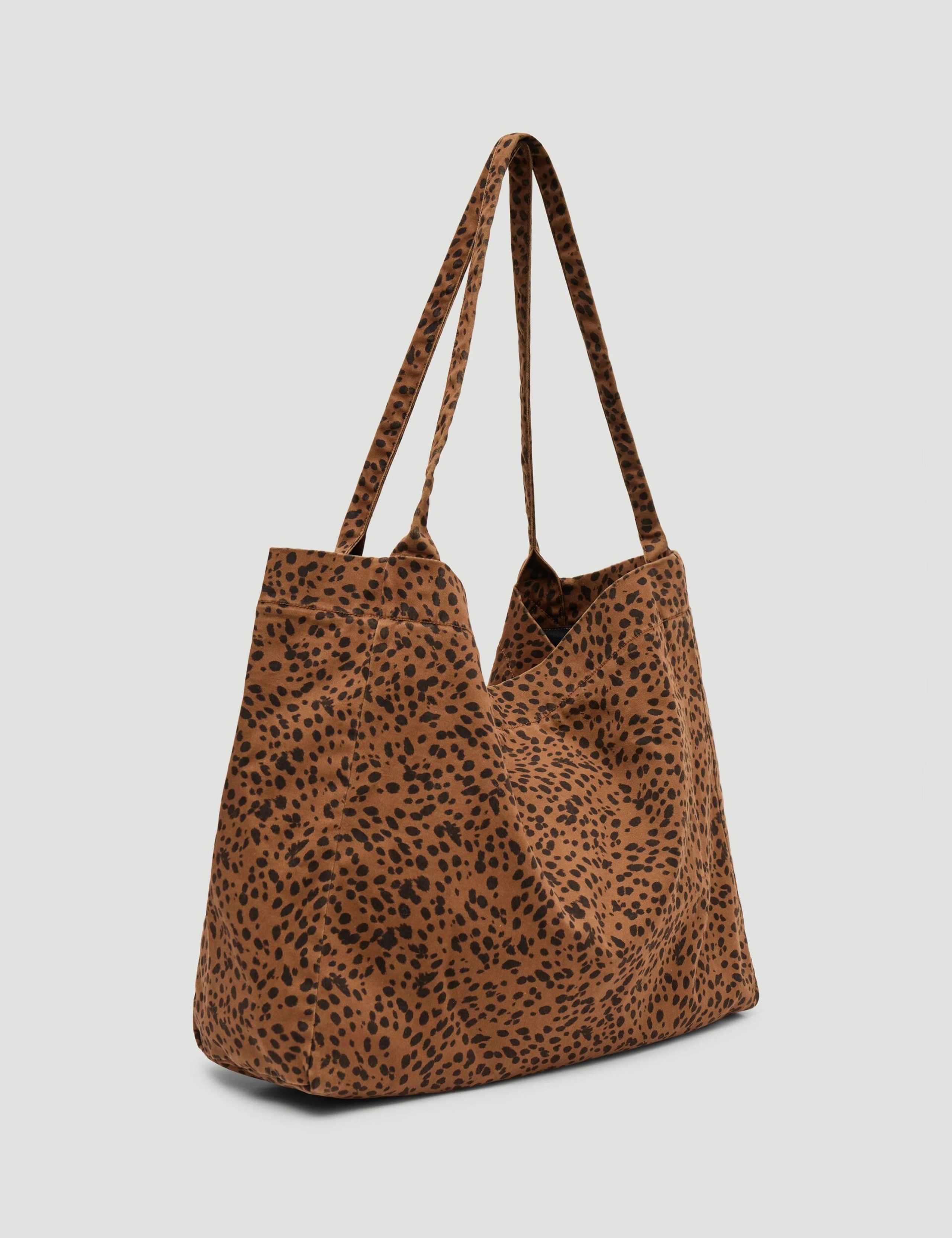 Pure Cotton Leopard Print Oversized Tote Bag 2 of 3