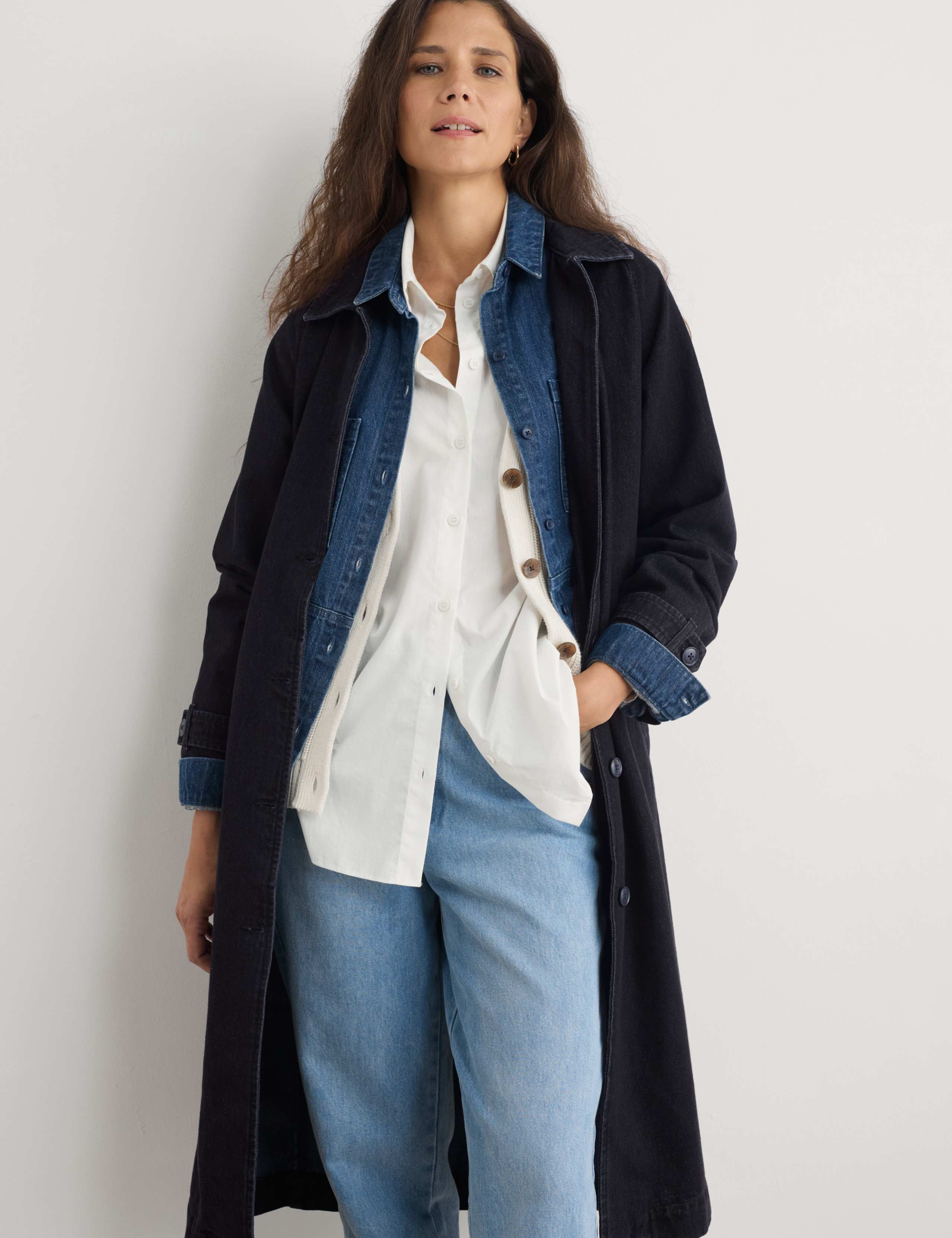 Pure Cotton Collared Longline Mac 4 of 4