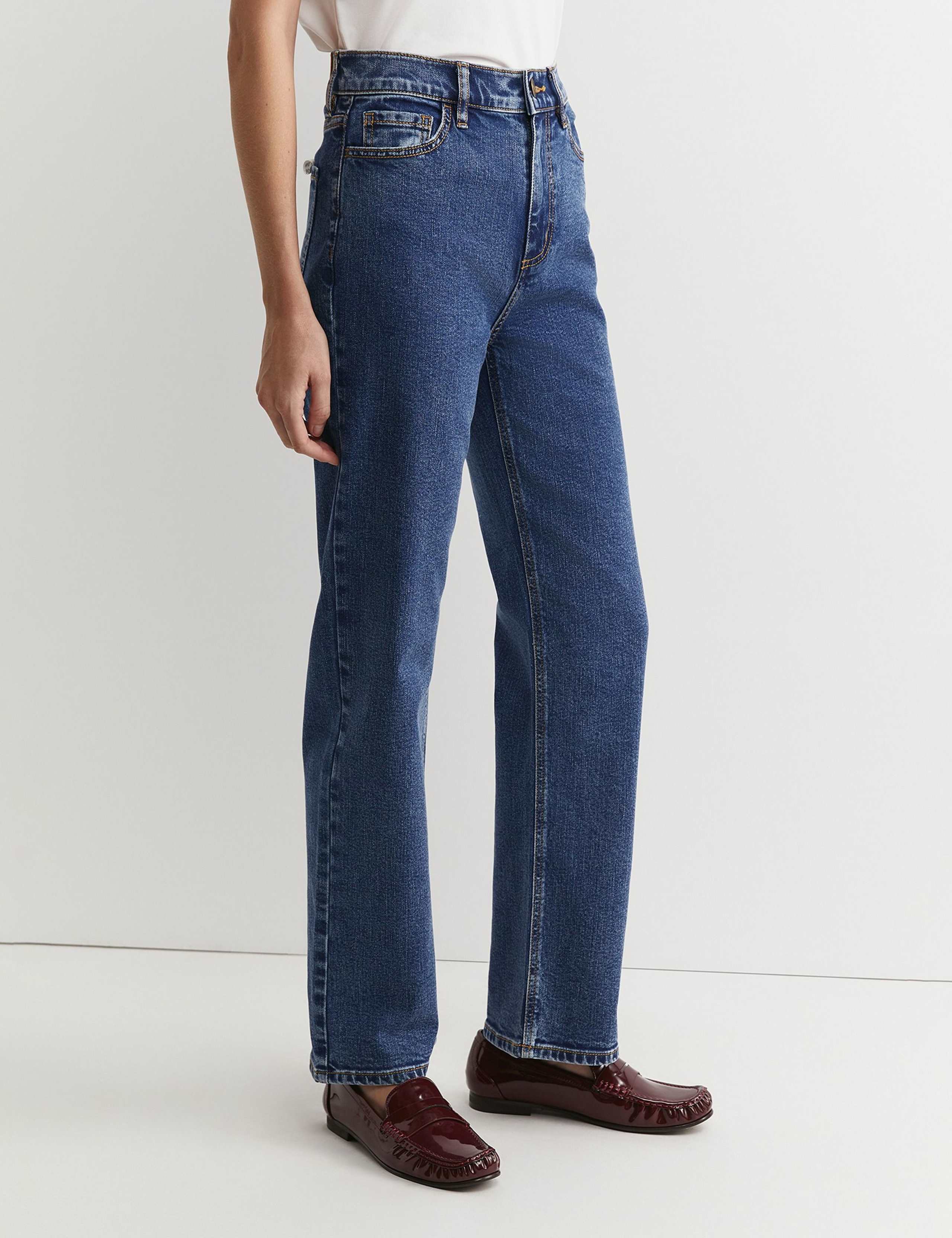 High Waisted Straight Leg Jeans 3 of 5