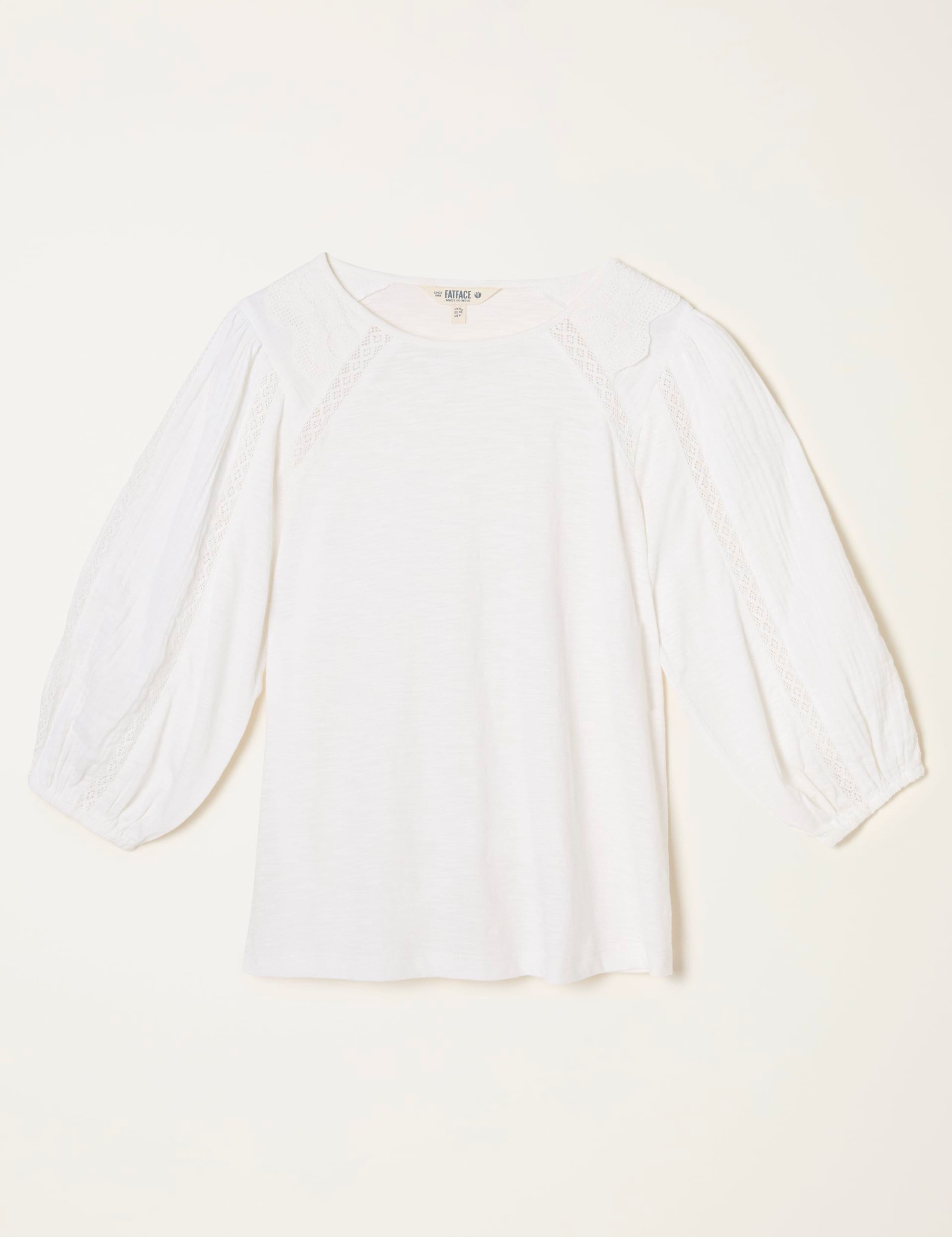 Cotton Modal Blend Broderie Ladder Lace Top 2 of 5