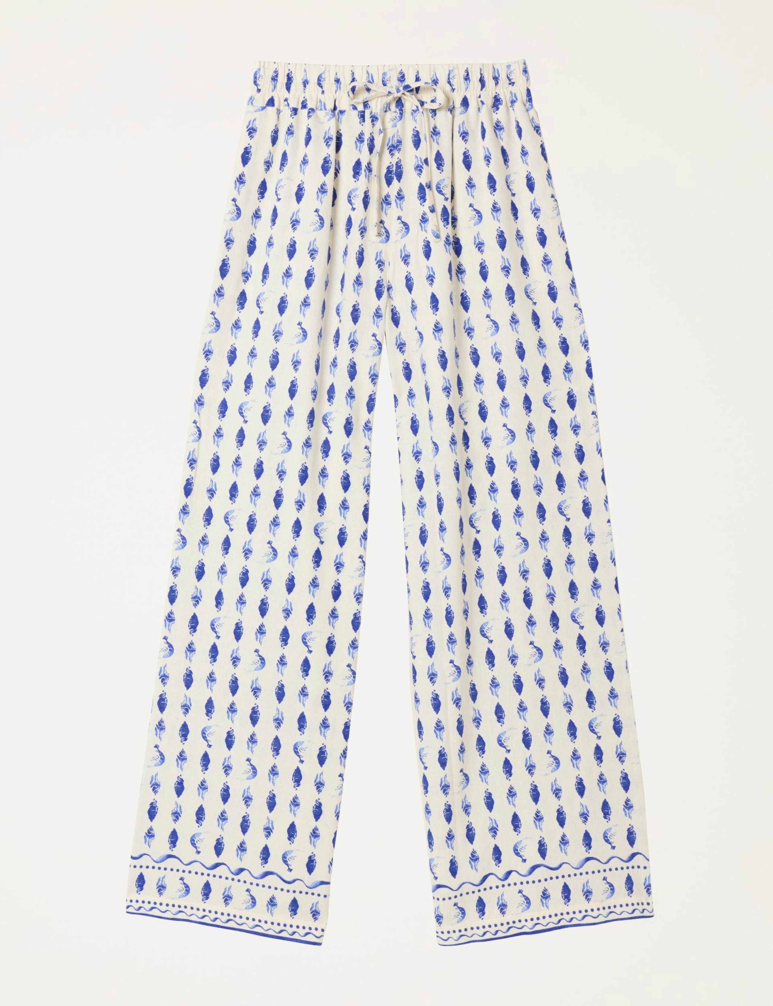 Linen Rich Shell Print Palazzo Trousers 2 of 5
