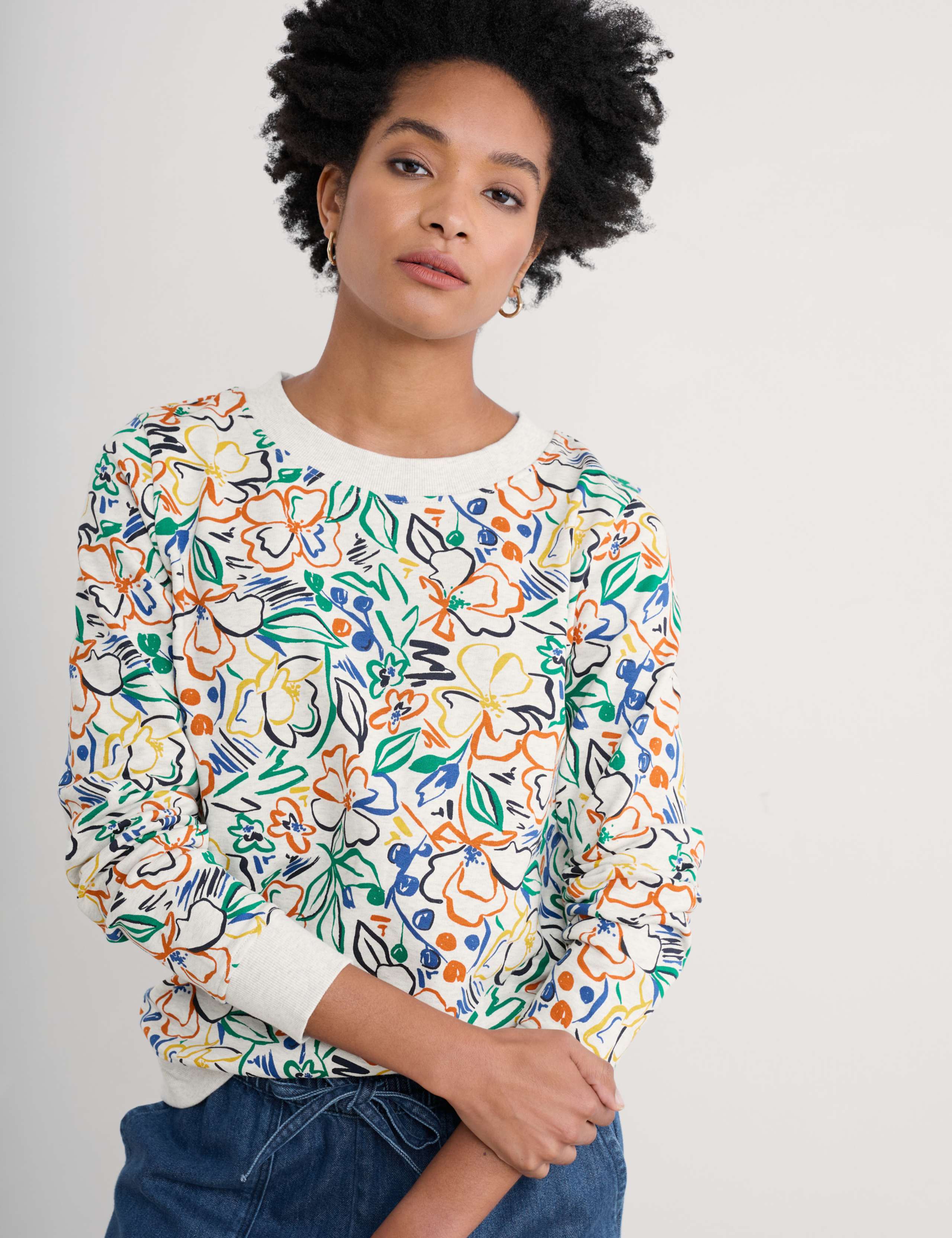 Pure Cotton Floral Sweatshirt 3 of 4
