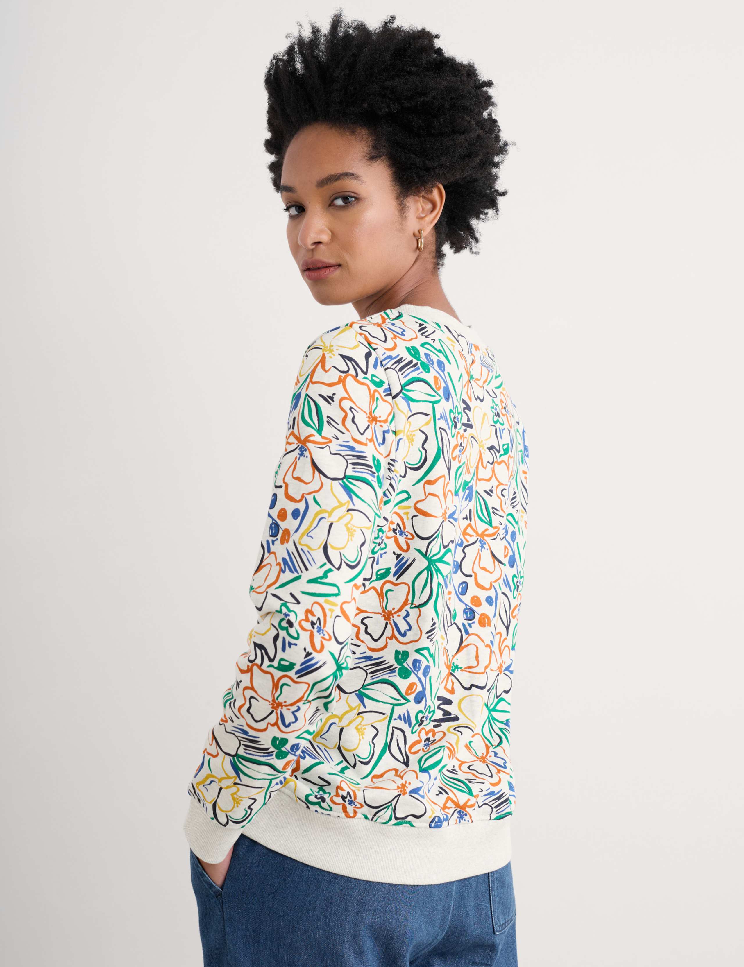 Pure Cotton Floral Sweatshirt 4 of 4