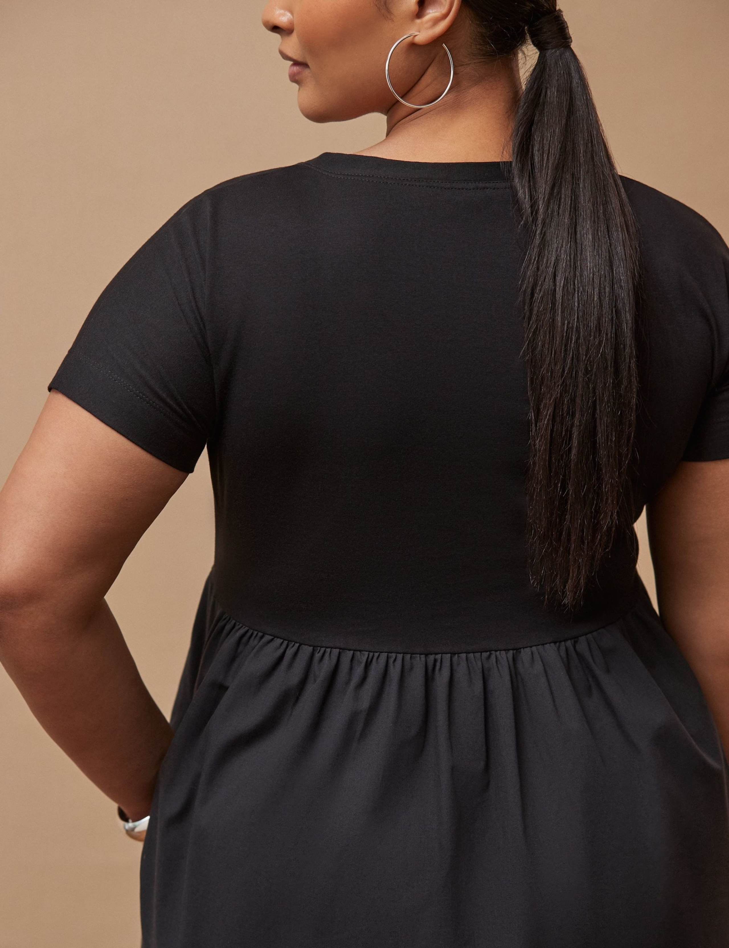 Jersey Woven Mix T-shirt Dress 3 of 4