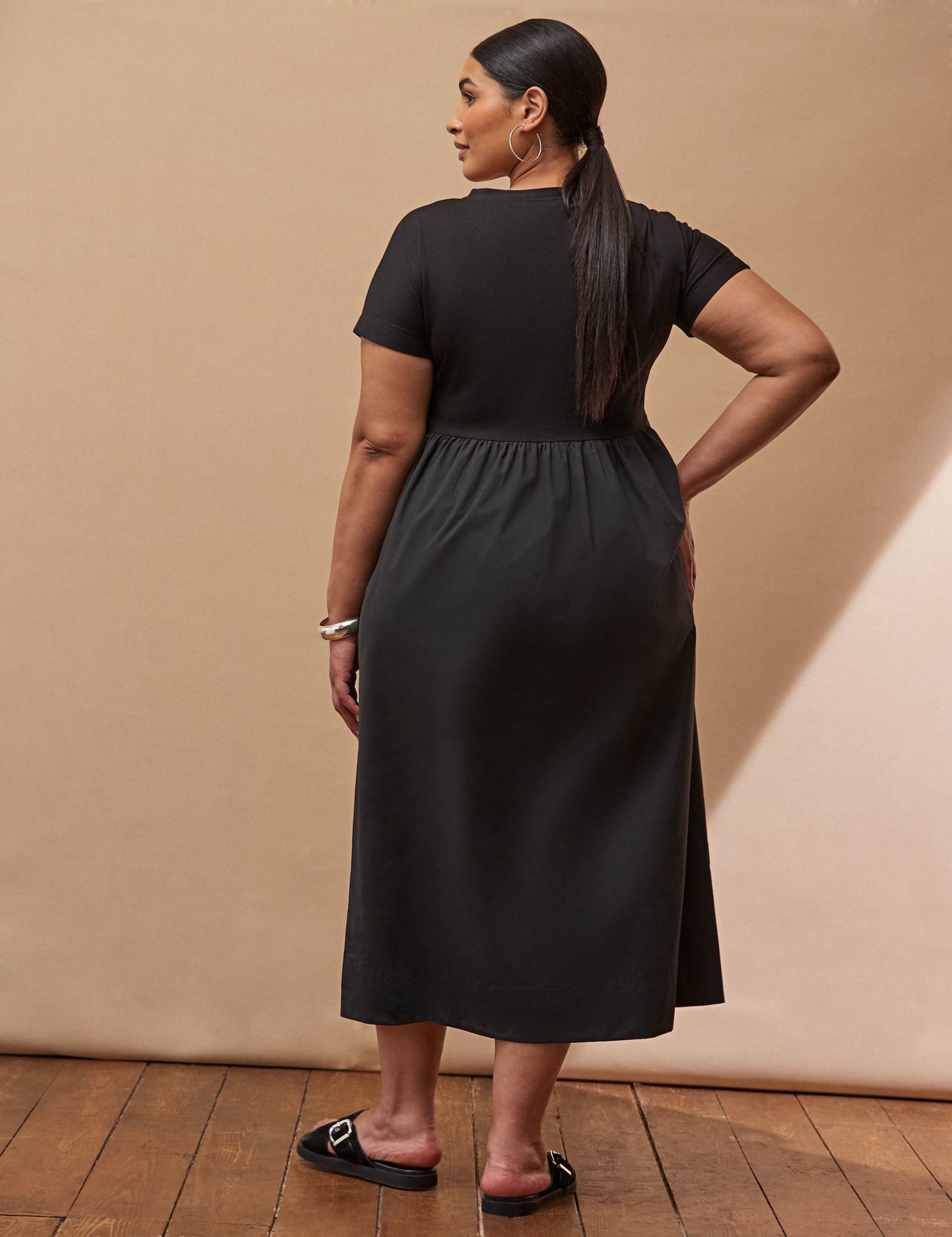 Jersey Woven Mix T-shirt Dress 4 of 4