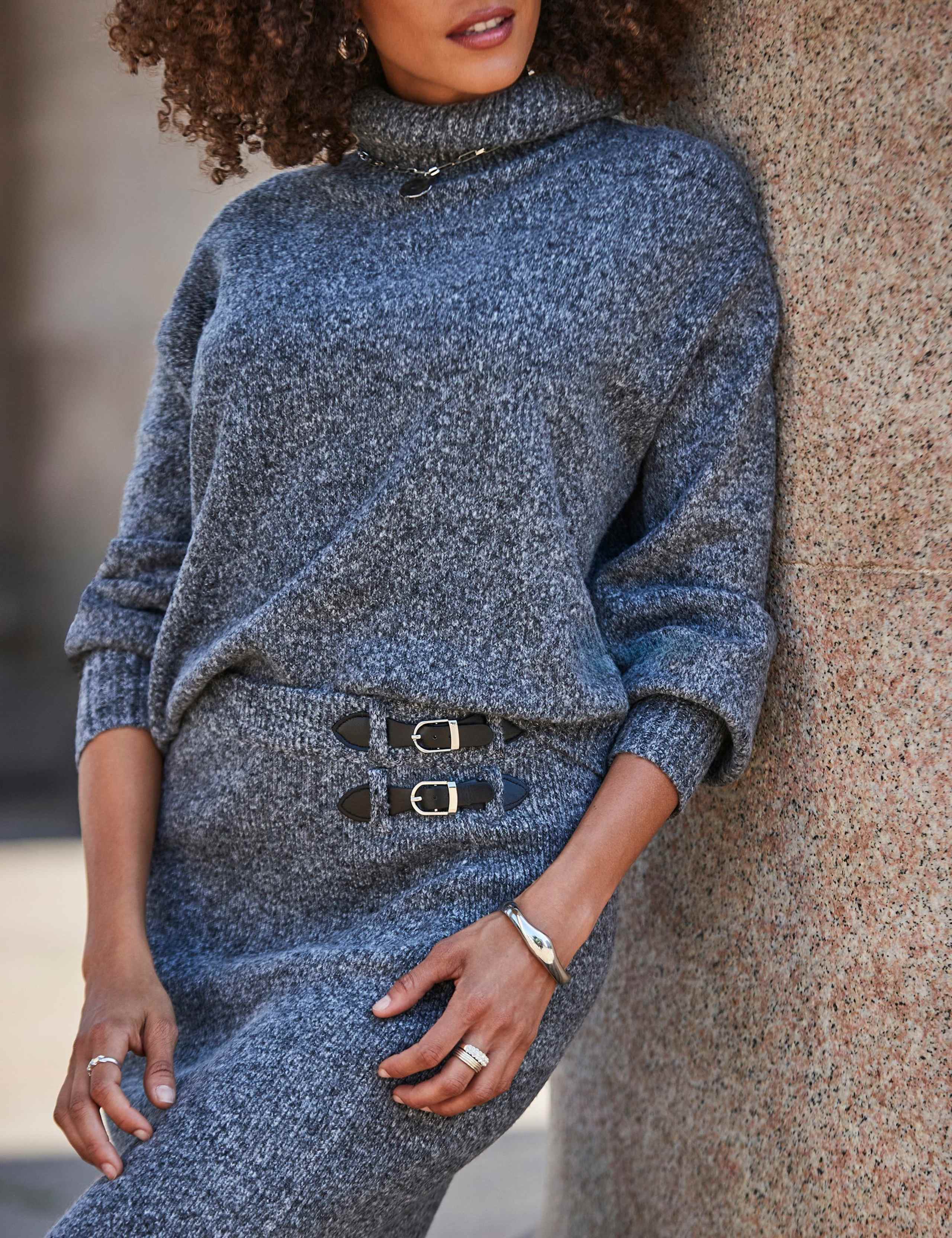 Knitted Buckle Detail Midaxi Pencil Skirt 5 of 5