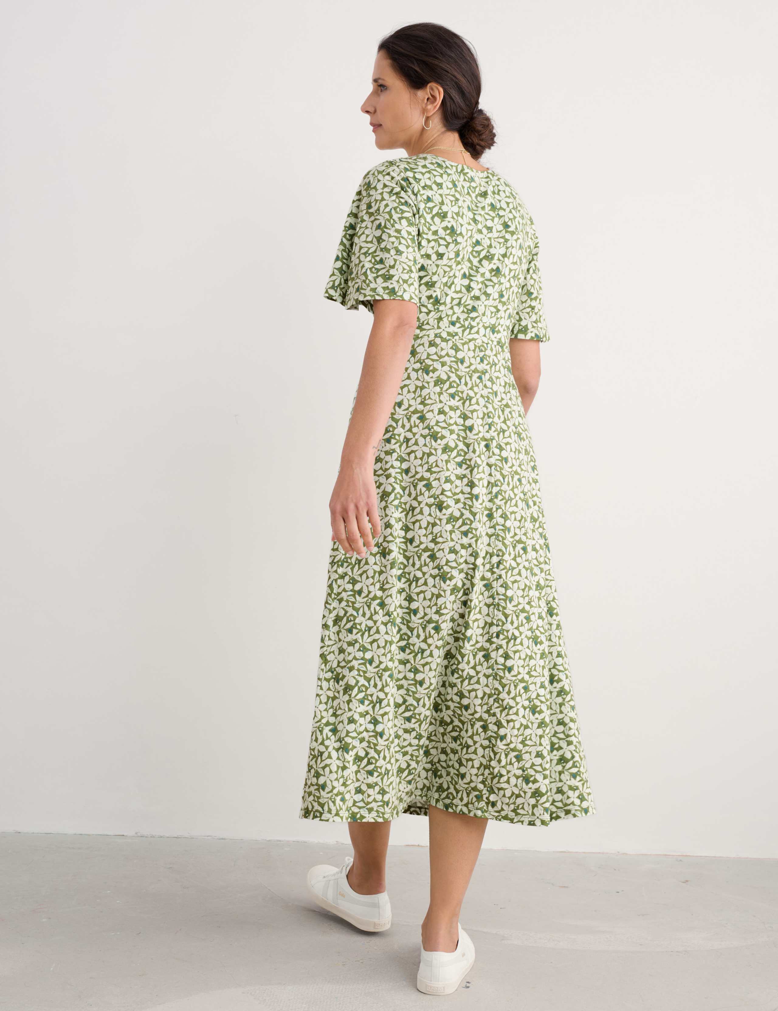 Pure Cotton Floral Maxi Waisted Dress 4 of 4