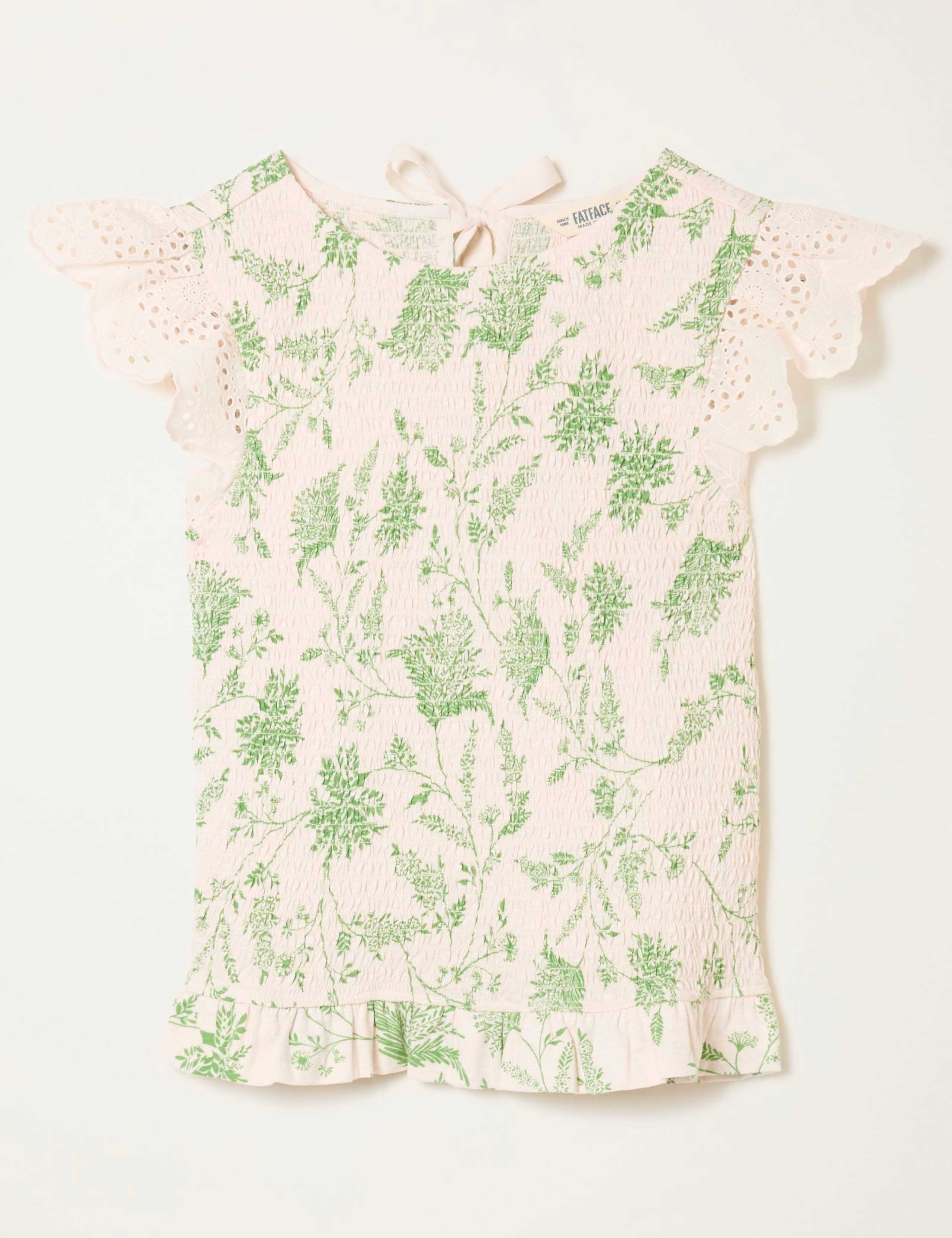 Pure Cotton Floral Shirred Top 2 of 8