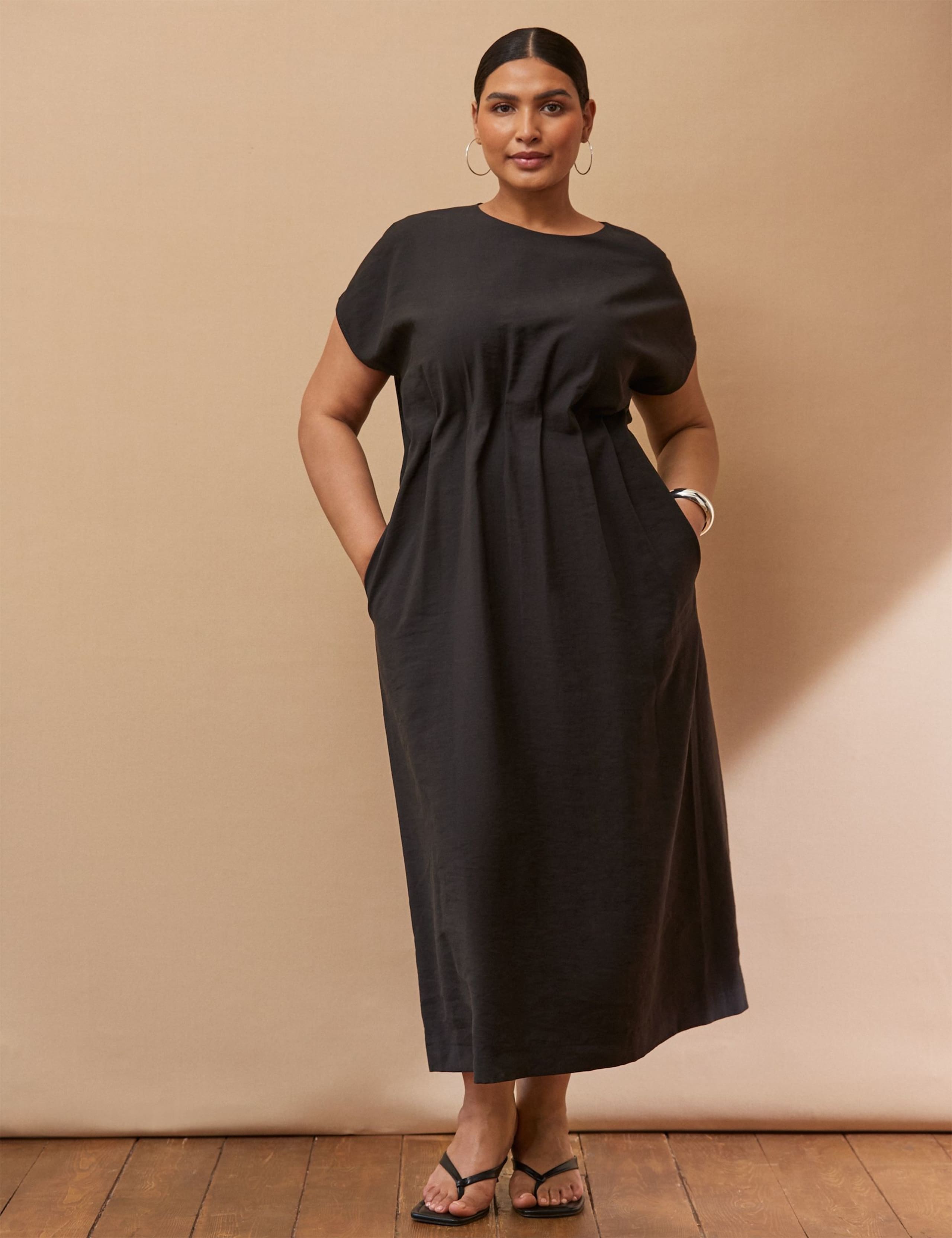 Round Neck Pleated Midaxi Tea Dress 3 of 4