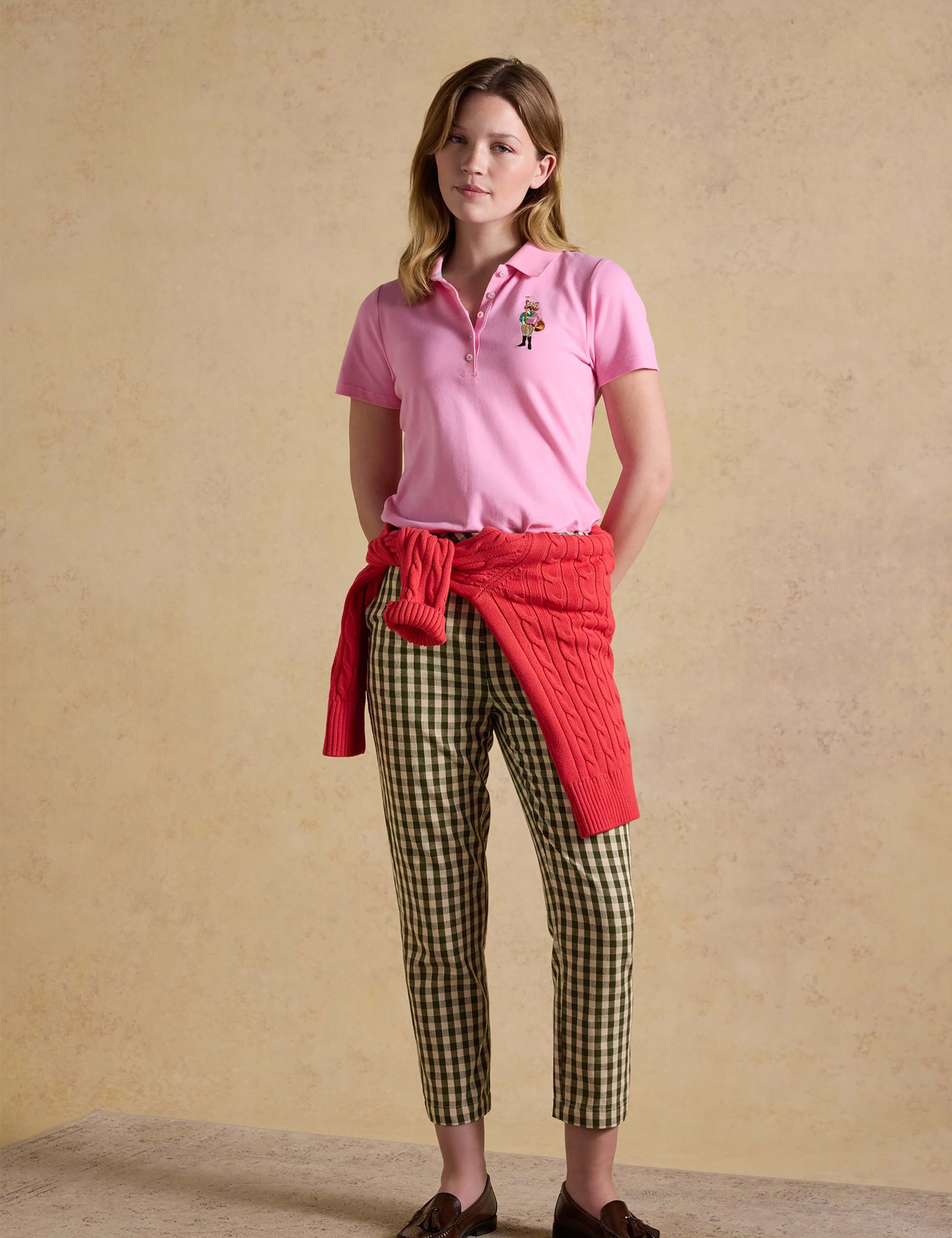 Cotton Rich Checked Cropped Trousers 2 of 7