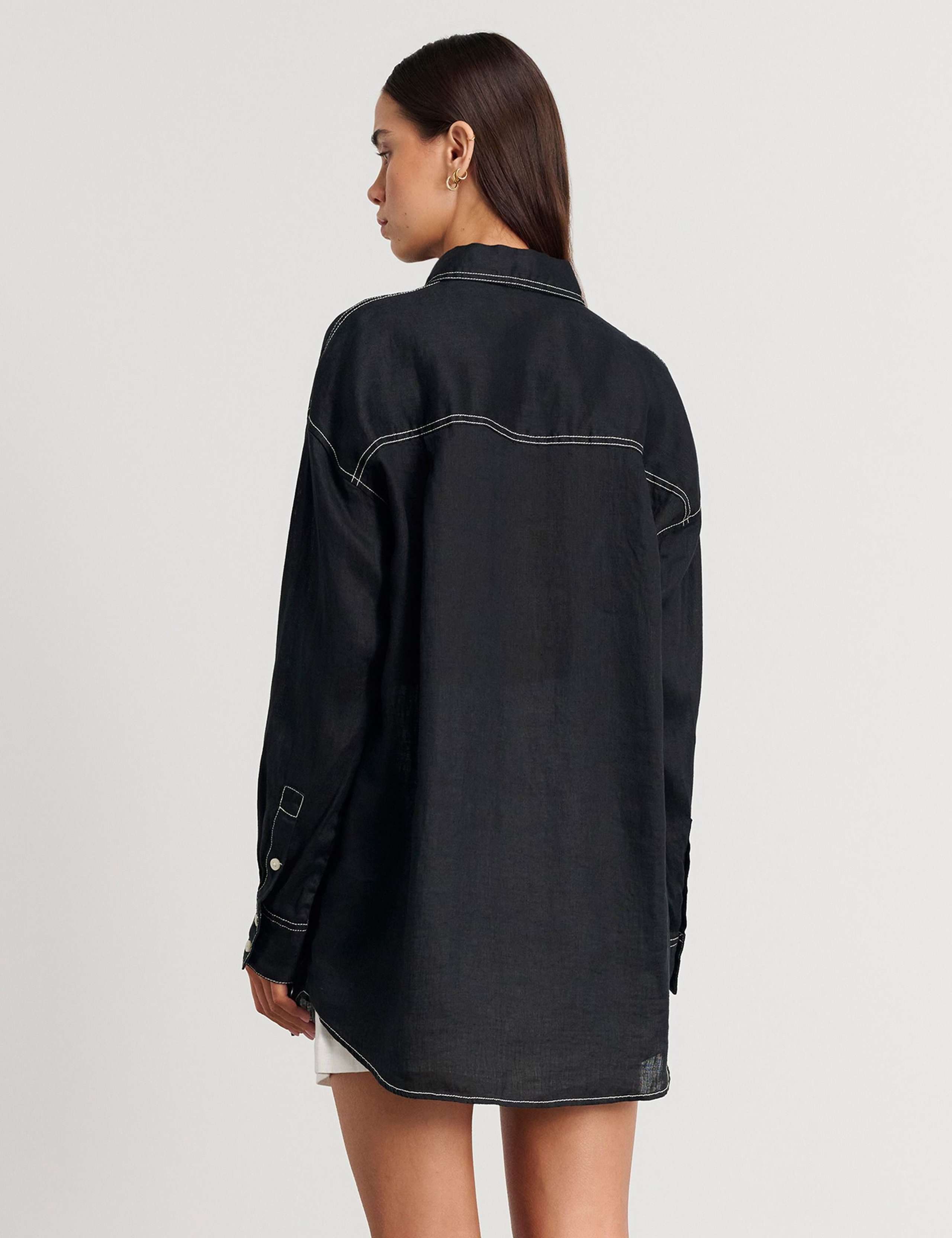 Pure Linen Oversized Shirt 4 of 5