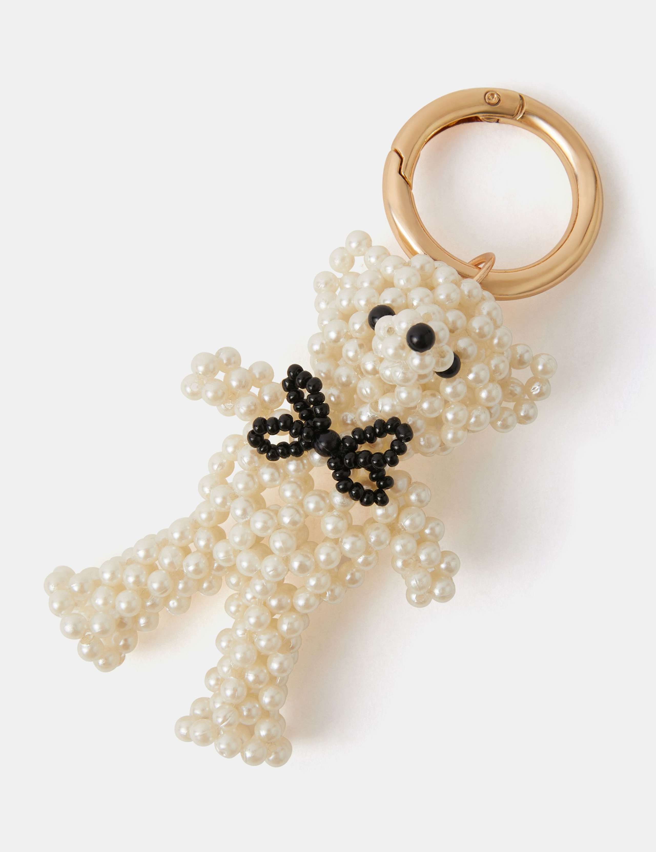 Pearl Beaded Bear Bag Charm 2 of 3