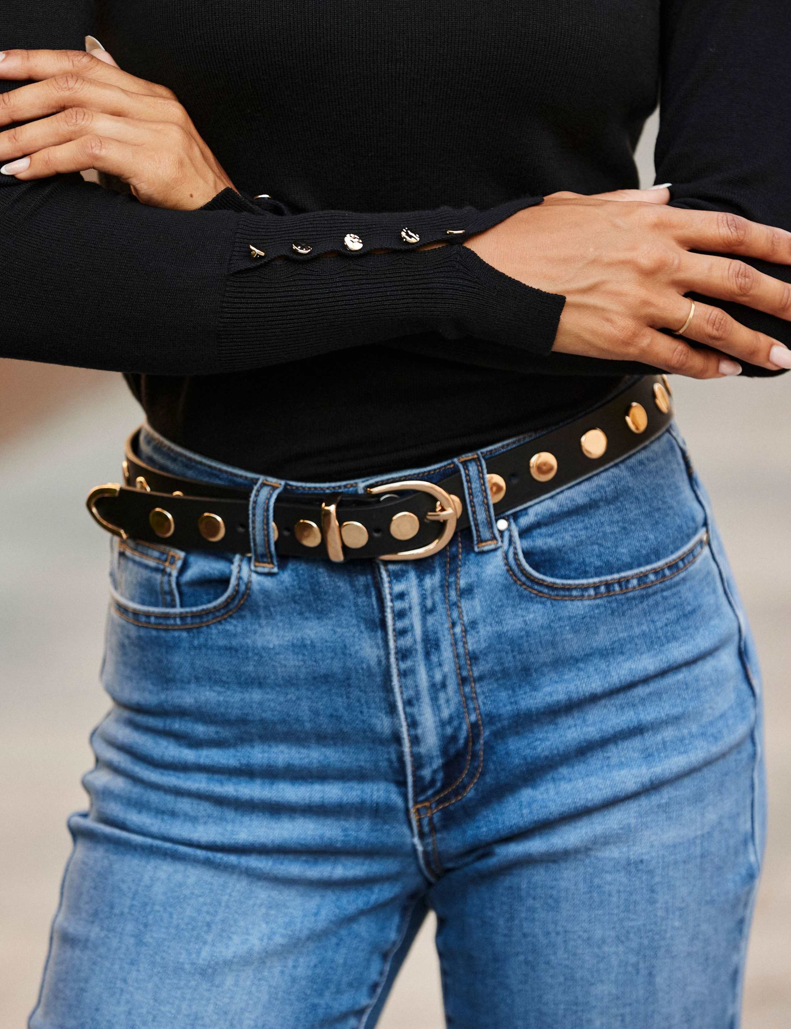 Leather Studded Waist Belt 3 of 5