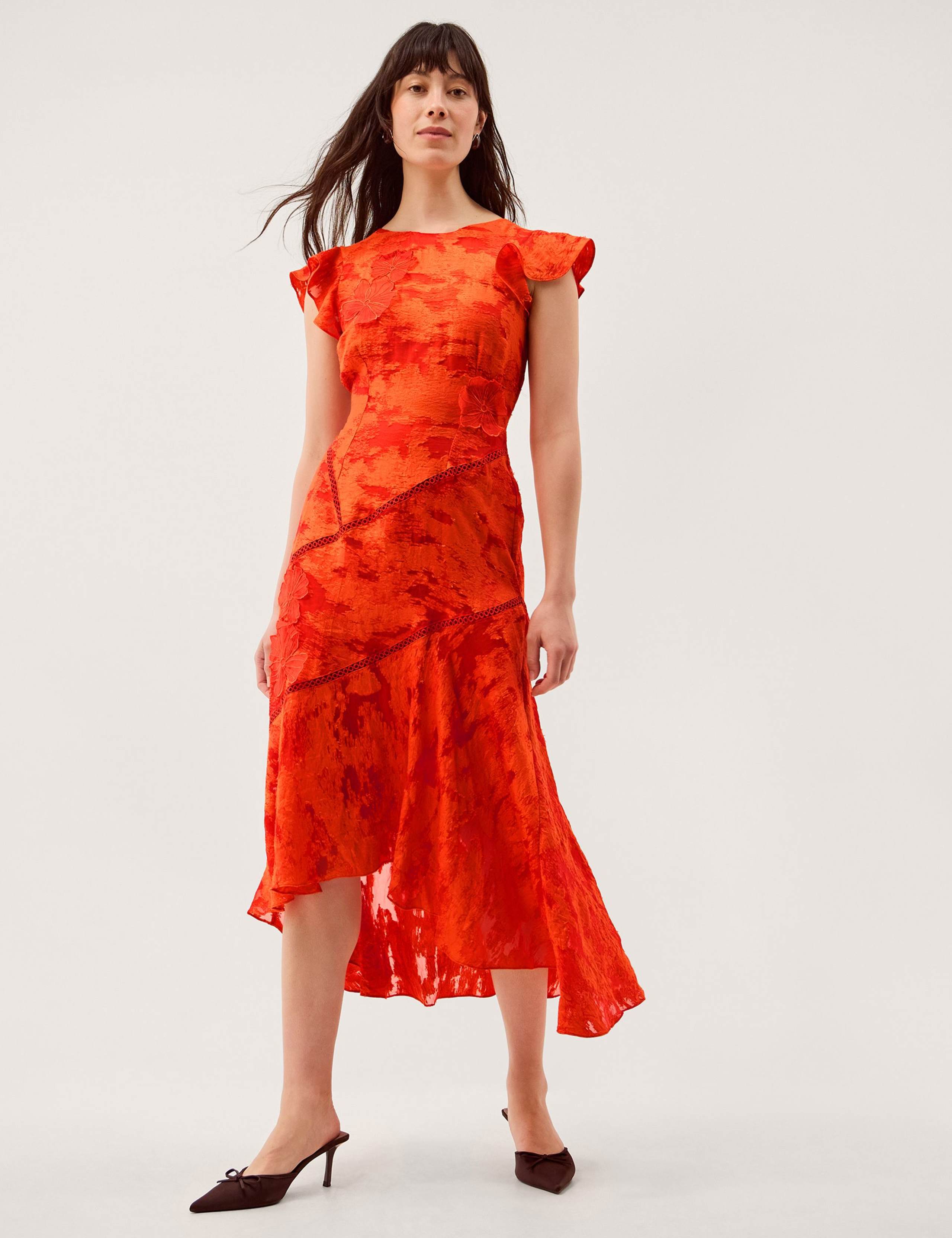 Jacquard Floral Midi Tea Dress 1 of 5