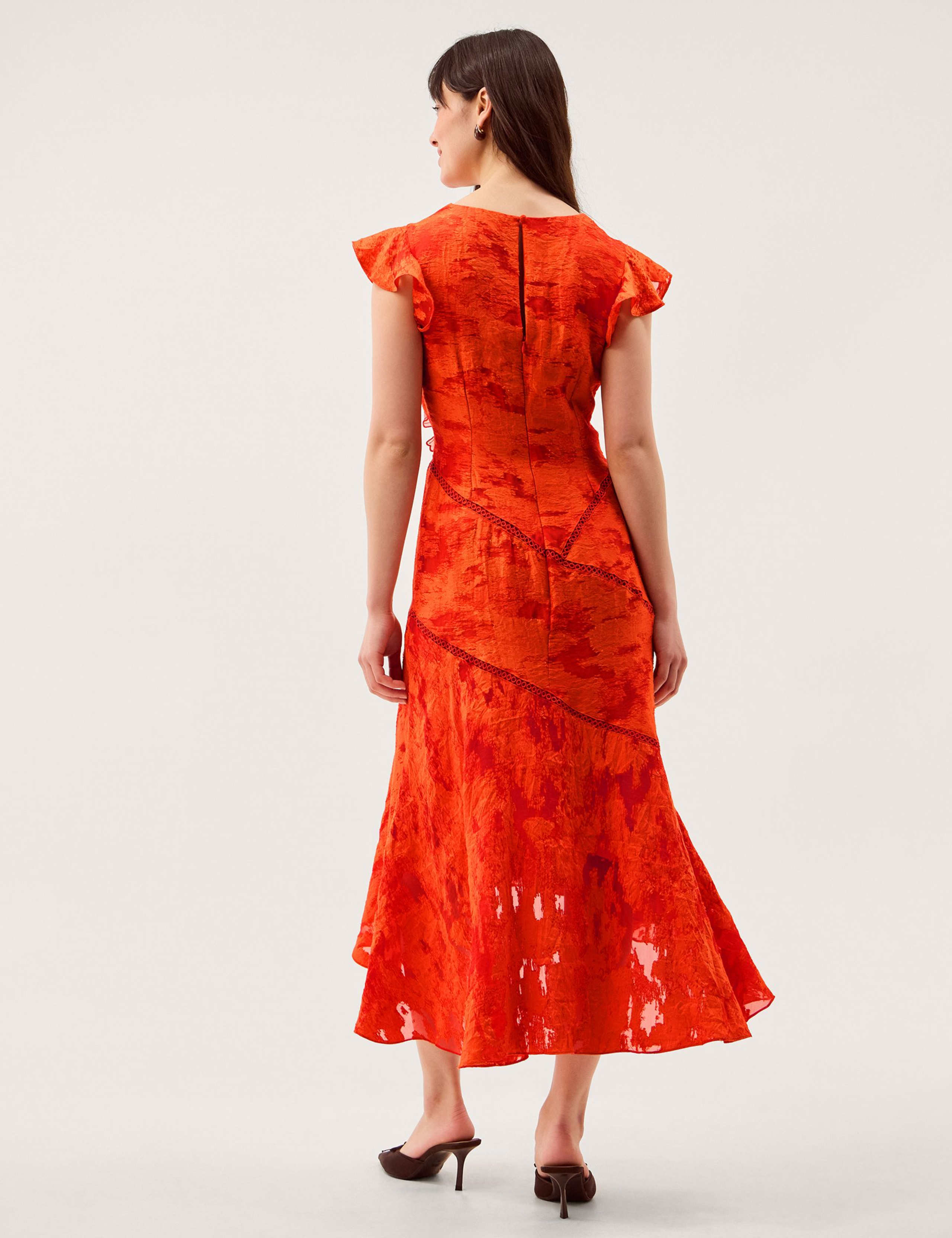 Jacquard Floral Midi Tea Dress 3 of 5