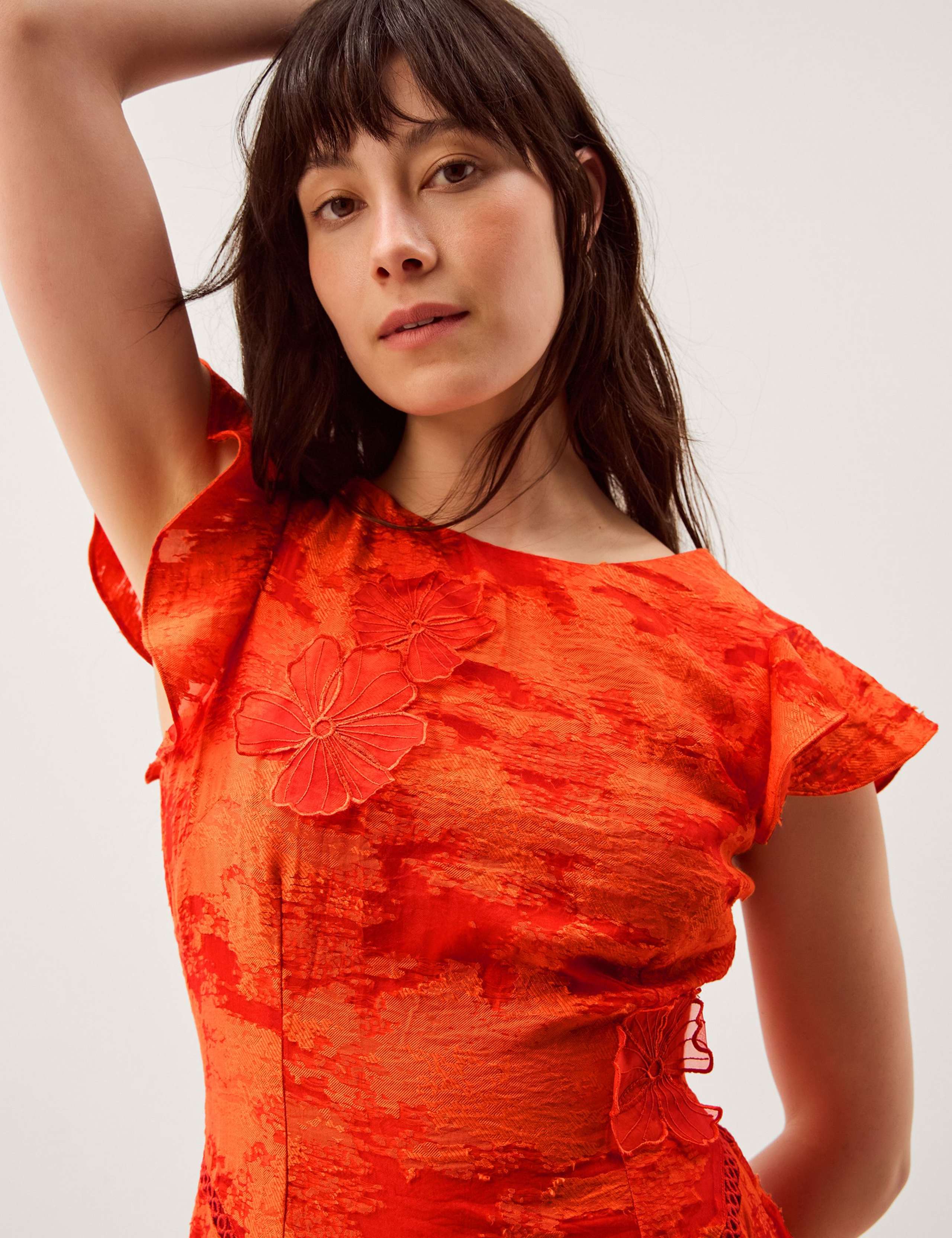 Jacquard Floral Midi Tea Dress 4 of 5