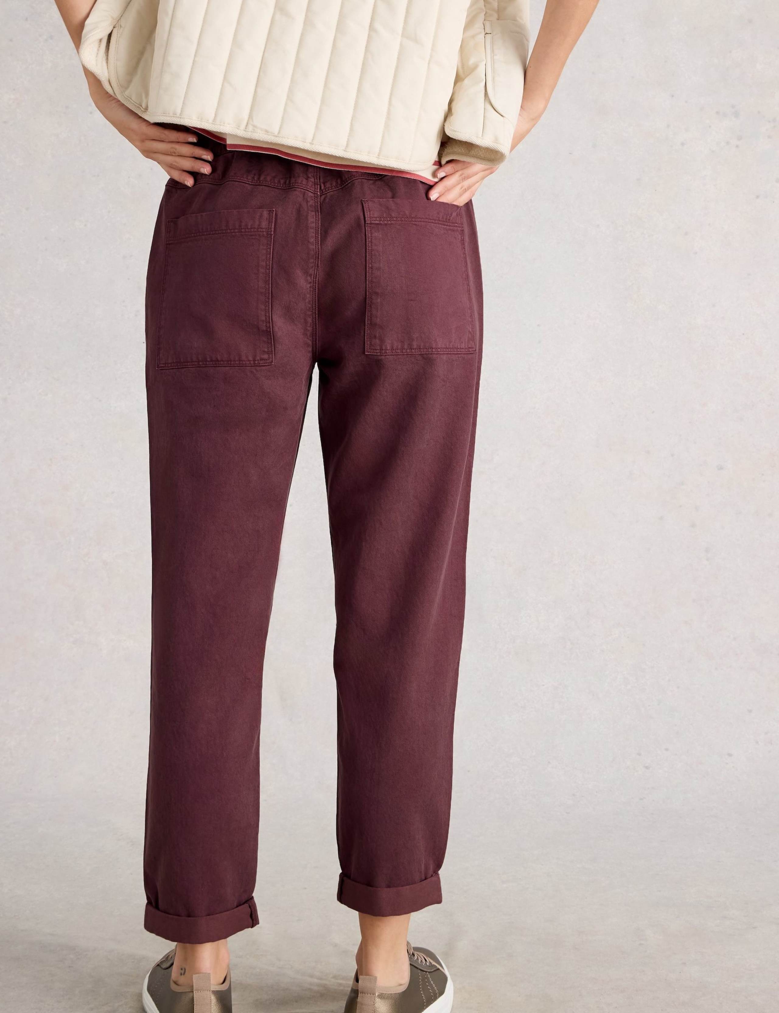 Cotton Rich Seam Detail Tapered Trousers 3 of 6