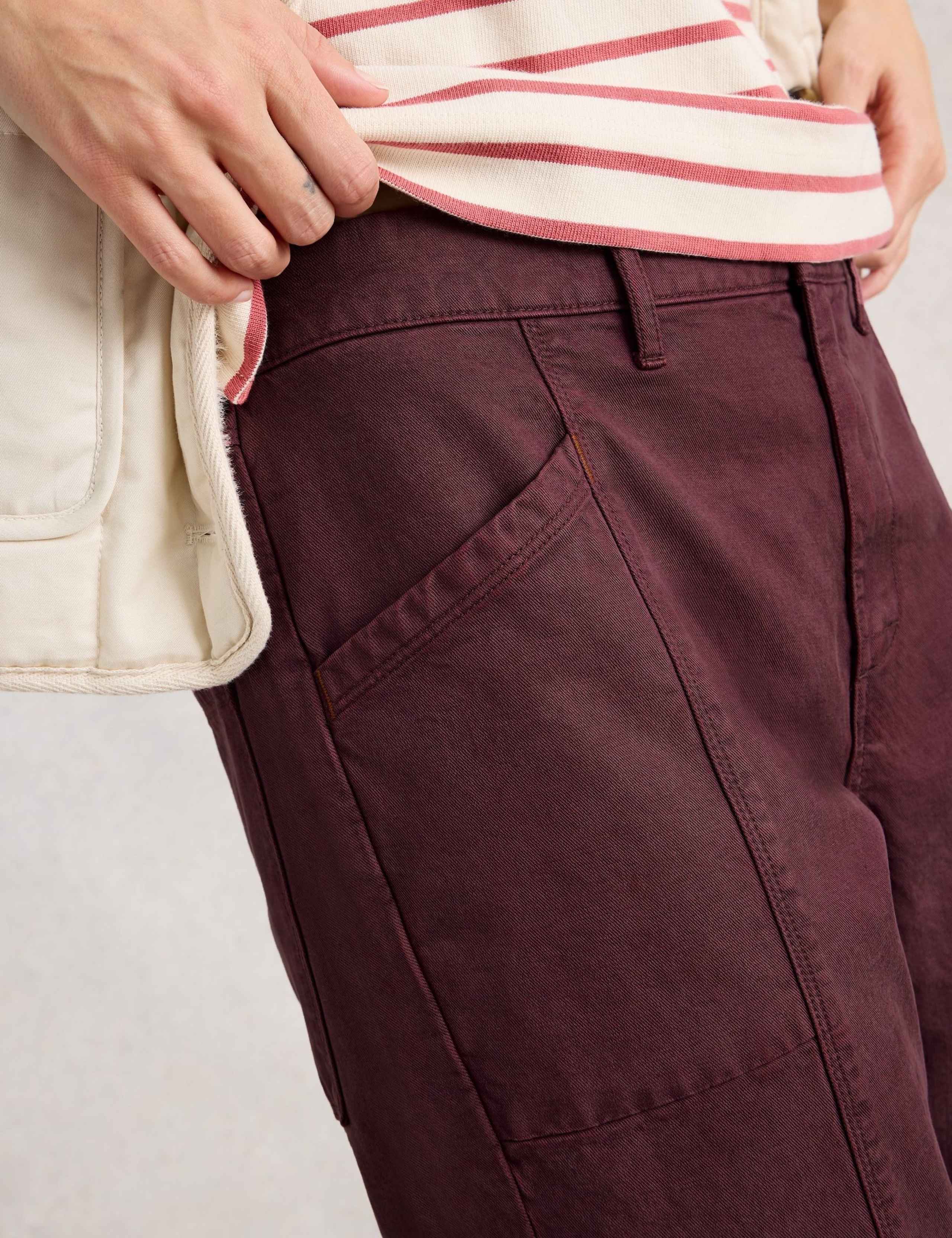 Cotton Rich Seam Detail Tapered Trousers 4 of 6