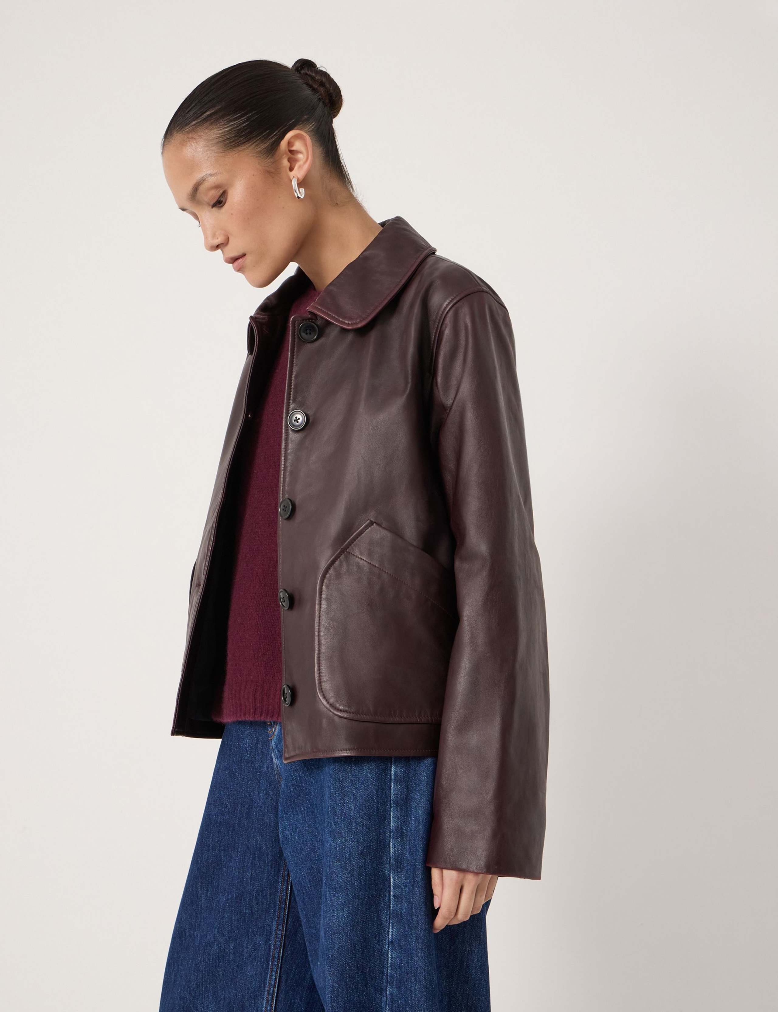 Leather Collared Jacket 4 of 5