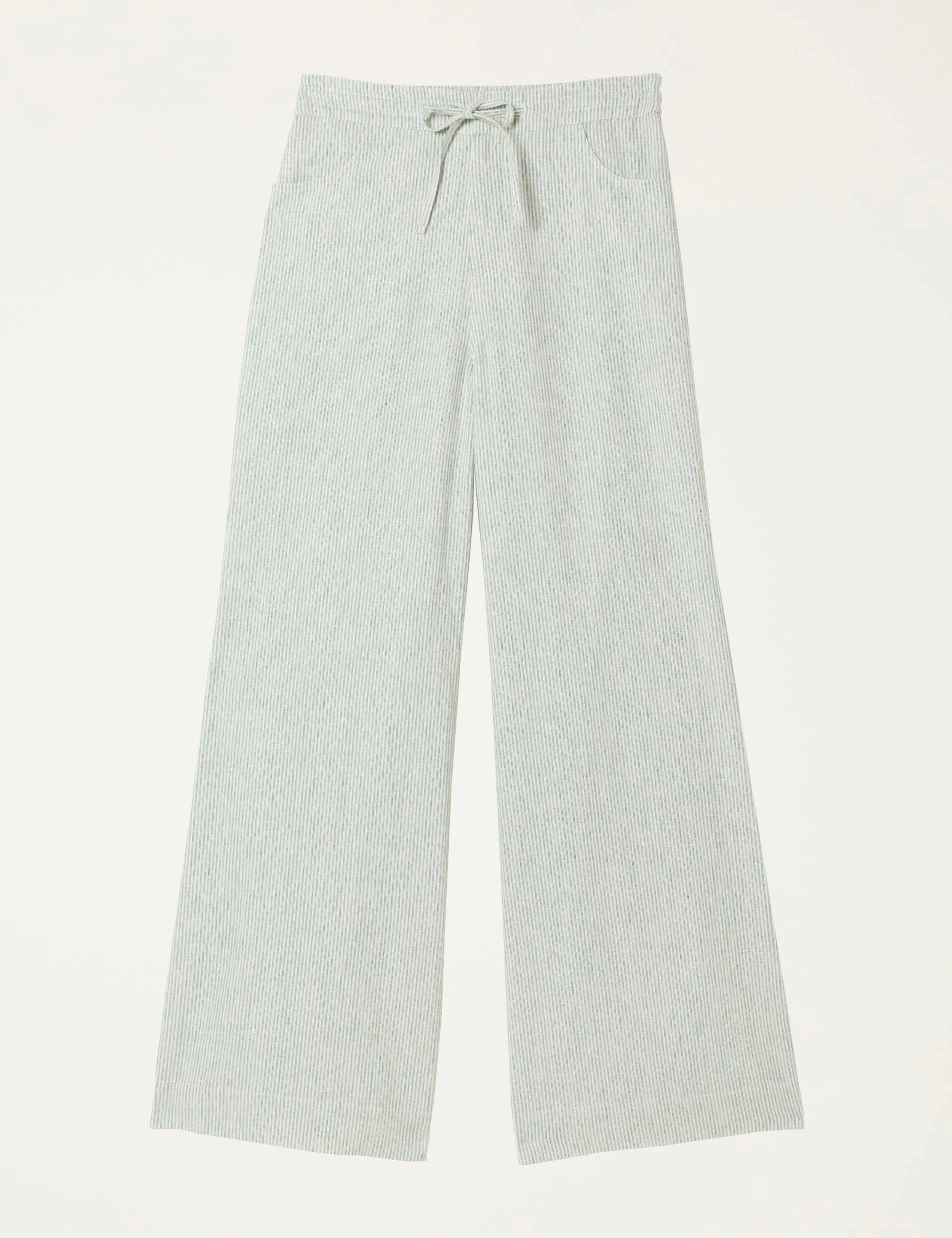 Linen Rich Striped Wide Leg Trousers 2 of 6