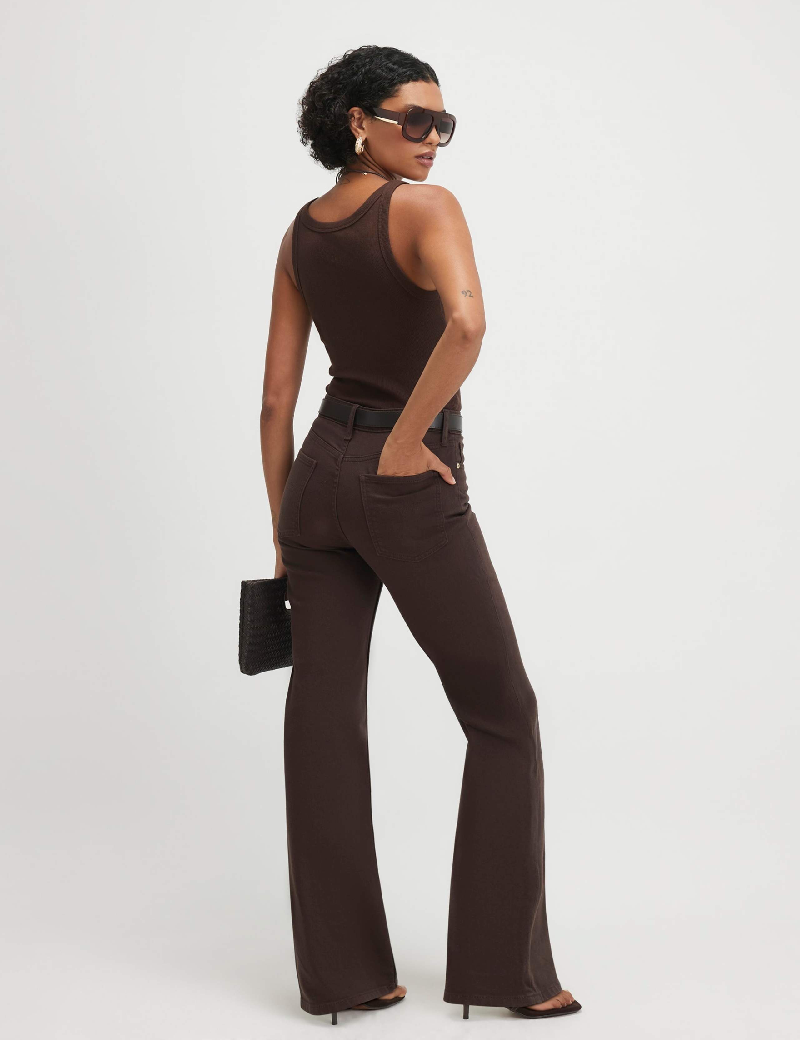 High Waisted Belted Straight Leg Jeans 3 of 5