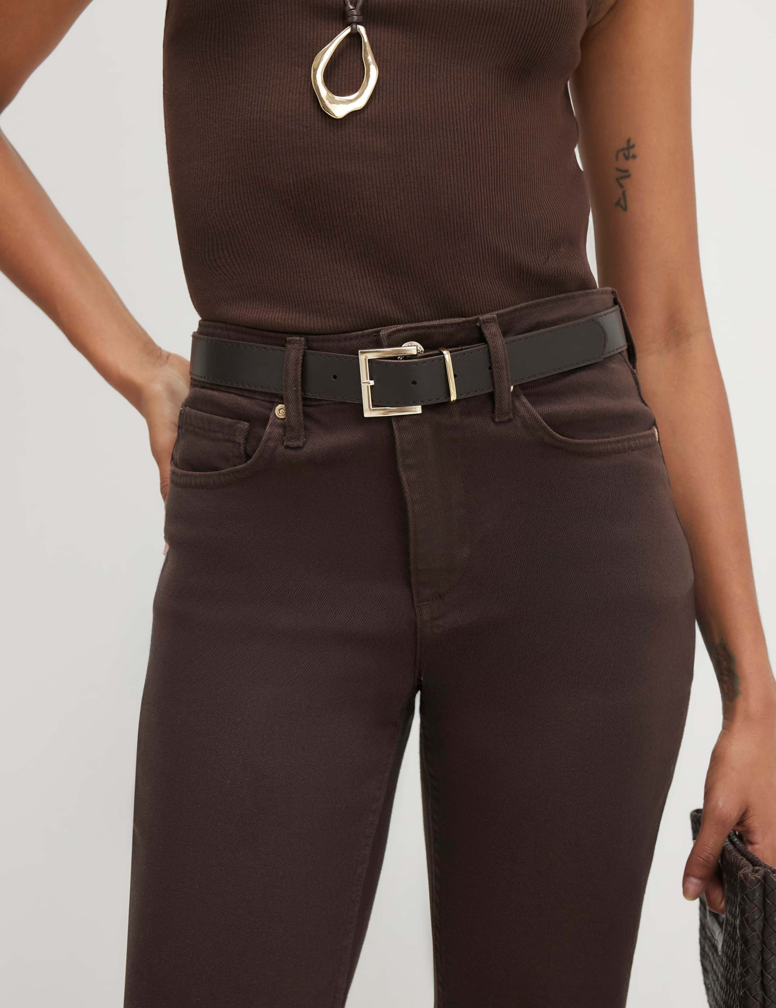 High Waisted Belted Straight Leg Jeans 5 of 5