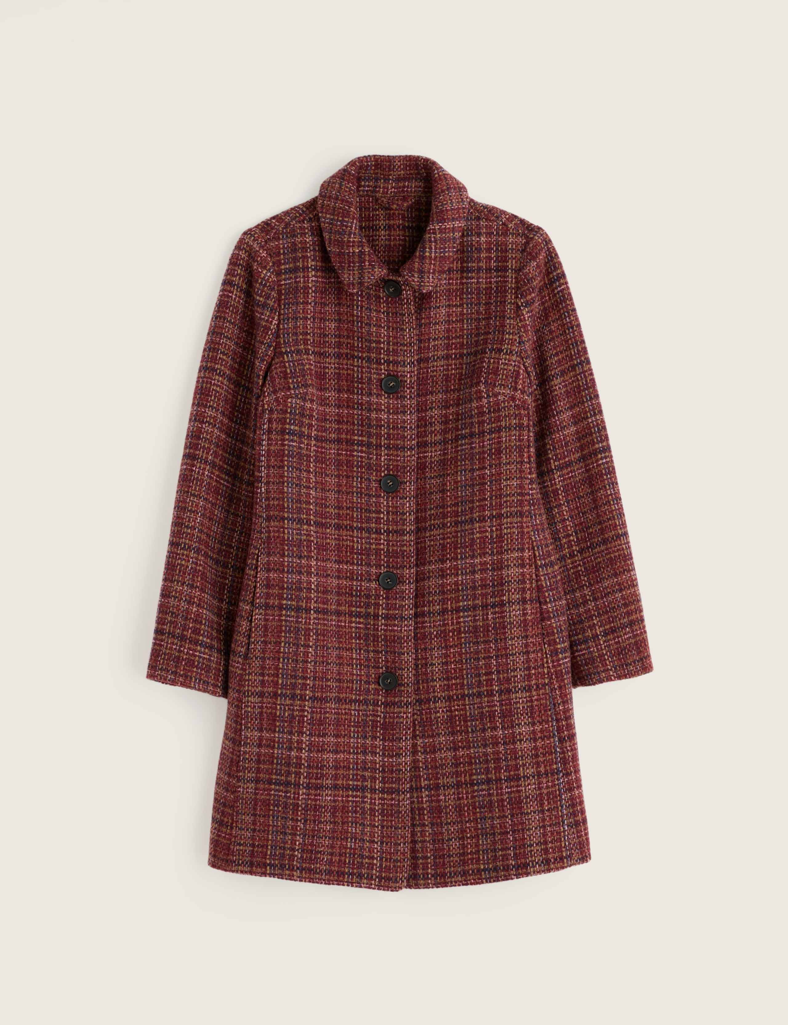 Wool Blend Checked Coat 2 of 6