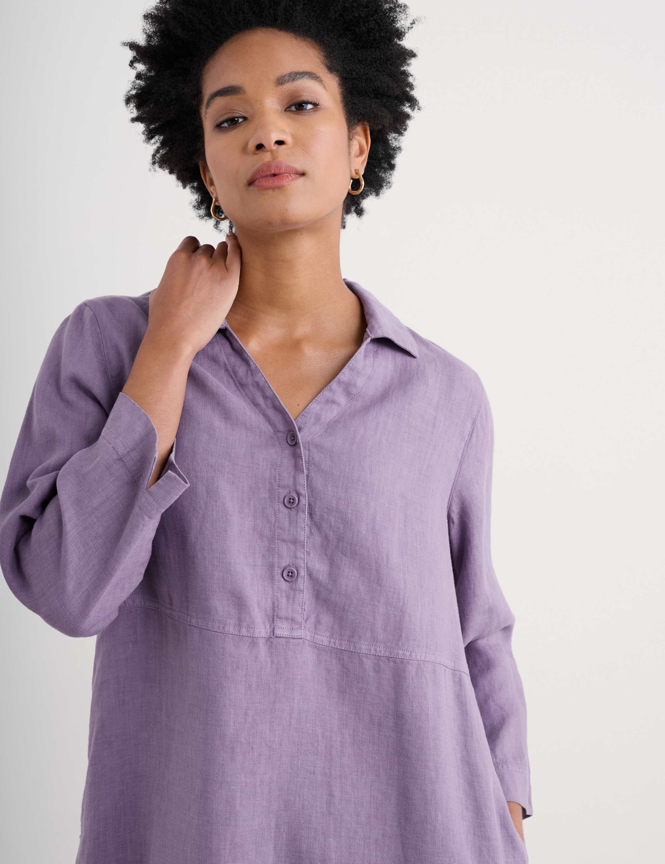 Pure Linen Collared Tunic 3 of 4