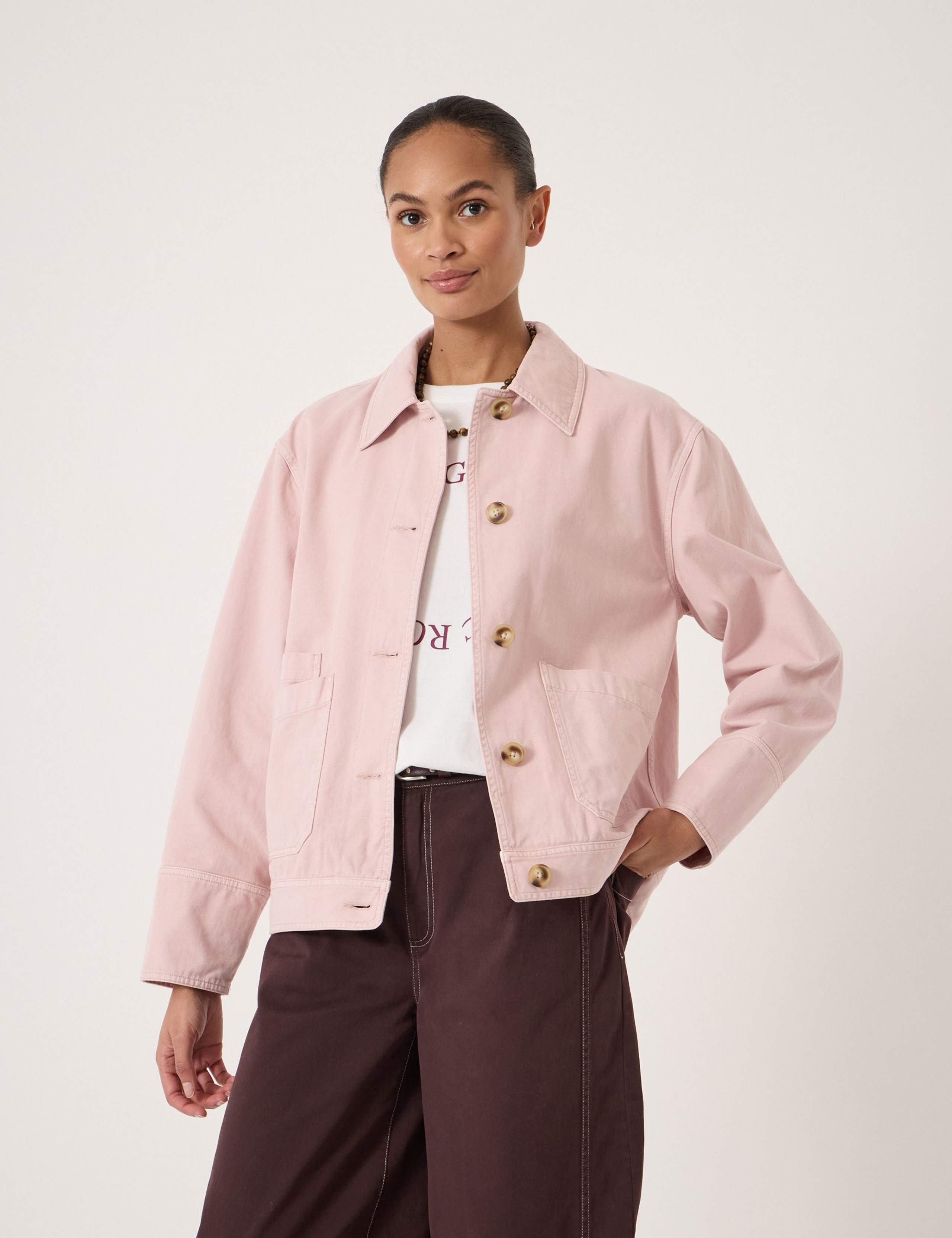 Pure Cotton Collared Utility Jacket 3 of 5