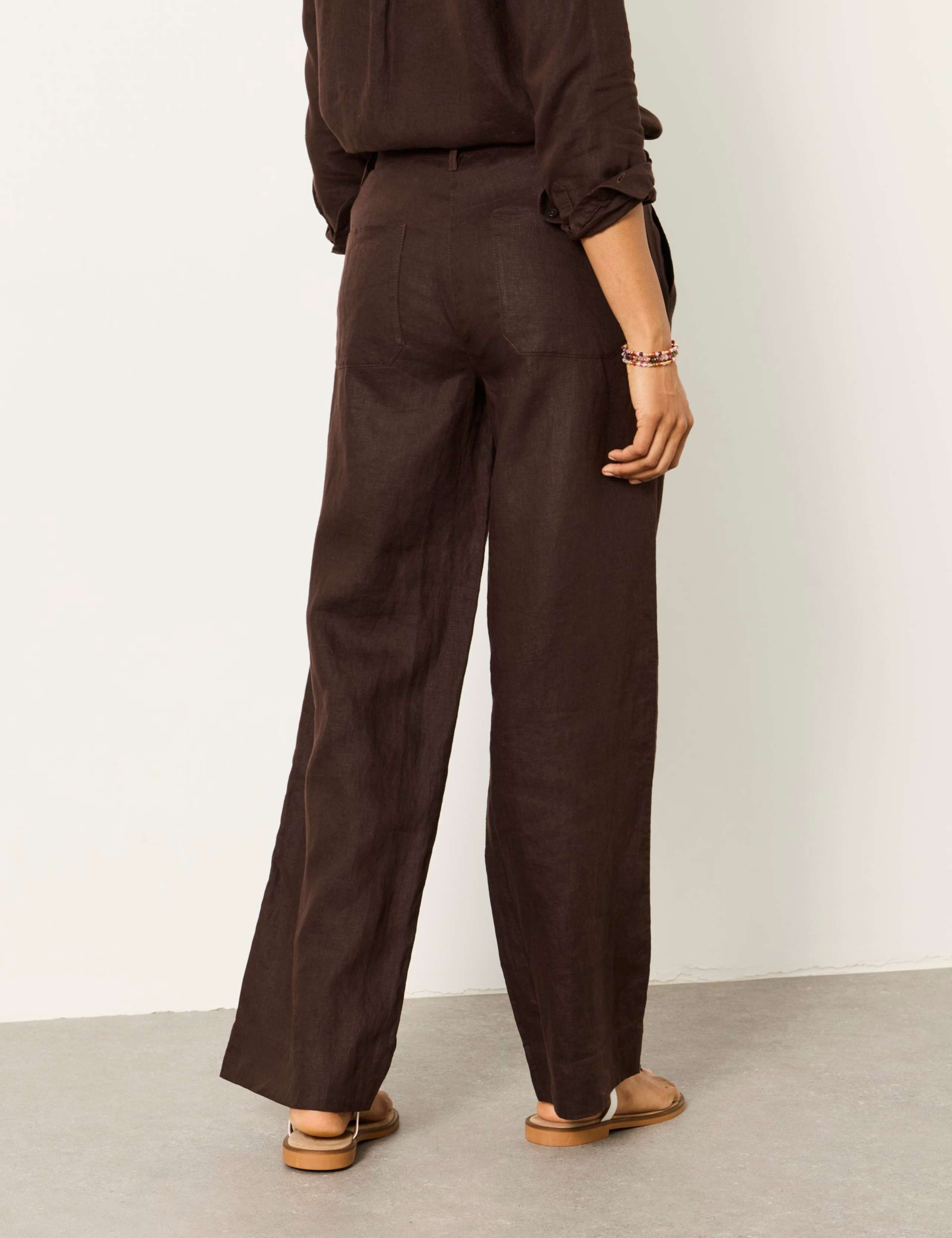 Pure Linen Wide Leg Trousers 3 of 6