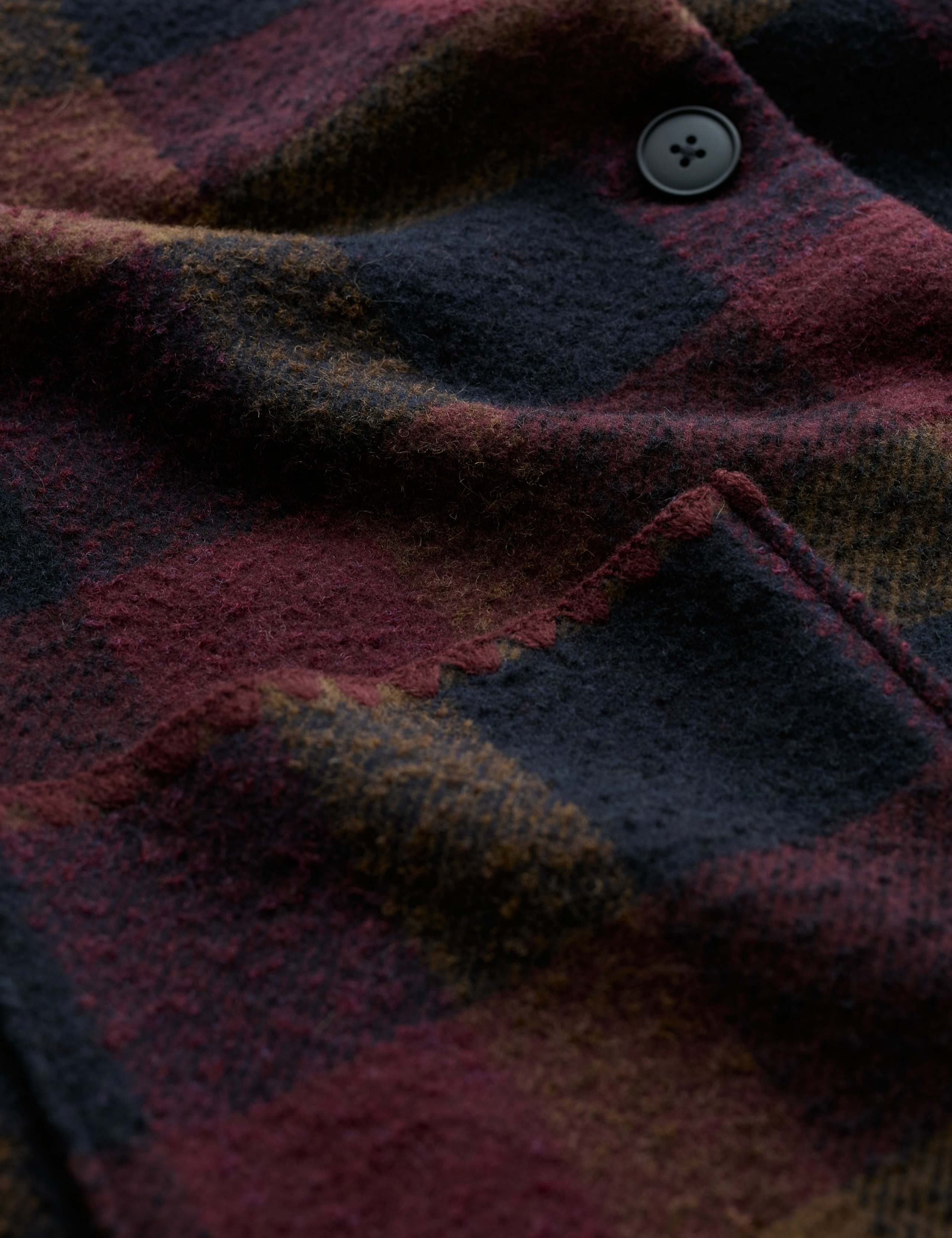 Wool Blend Checked Scarf Oversized Overcoat 3 of 6