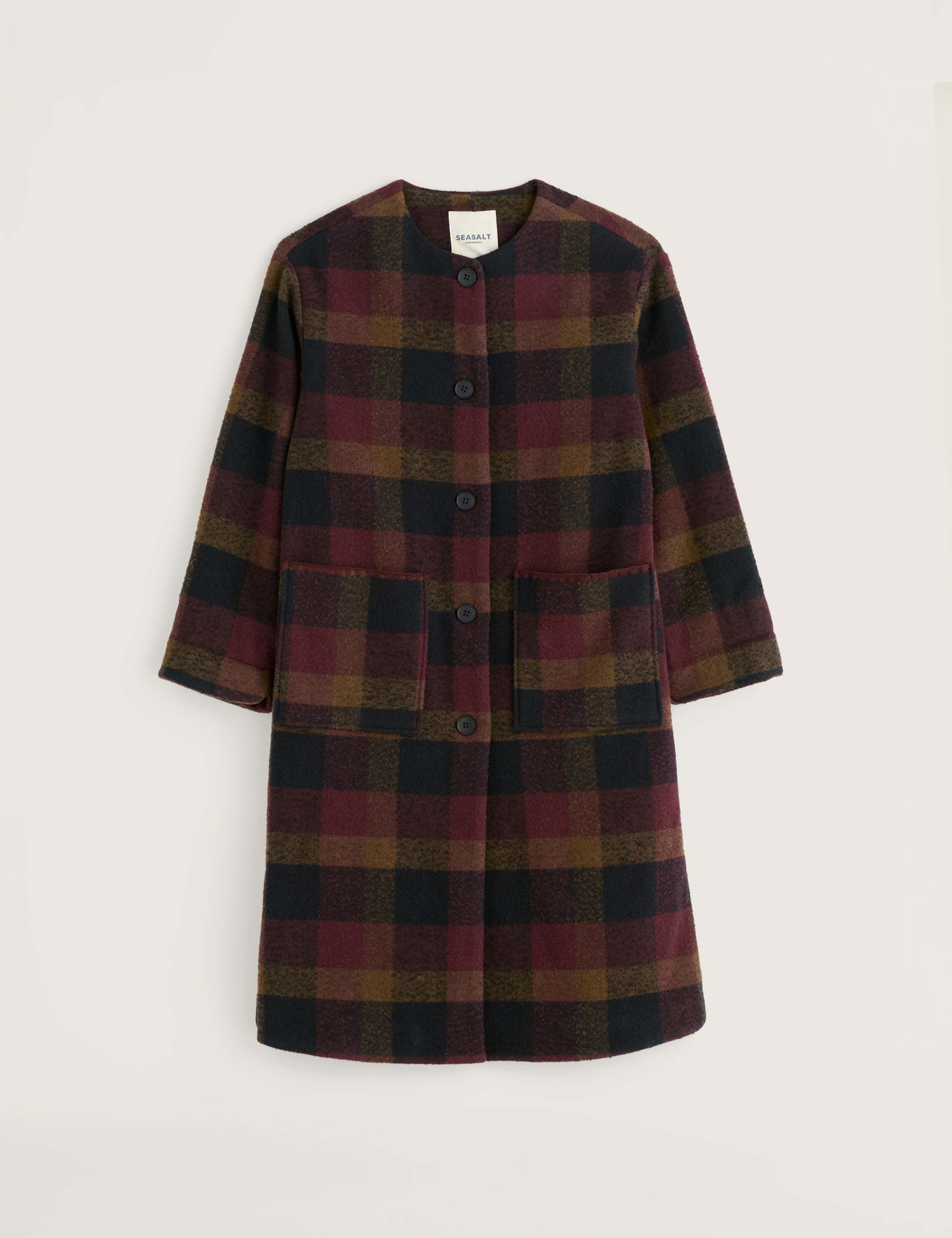 Wool Blend Checked Scarf Oversized Overcoat 6 of 6