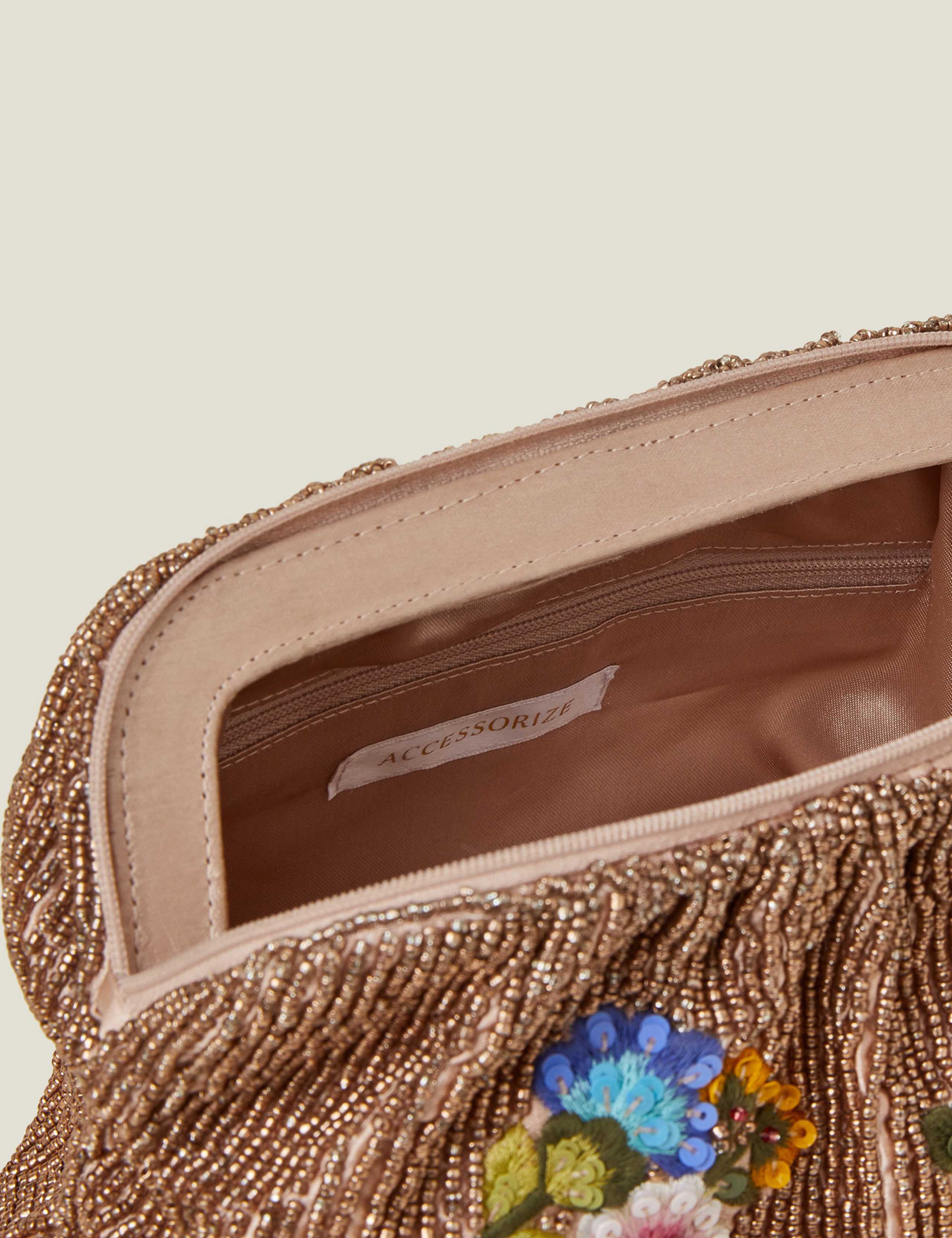 Beaded Floral Clutch Bag 3 of 4