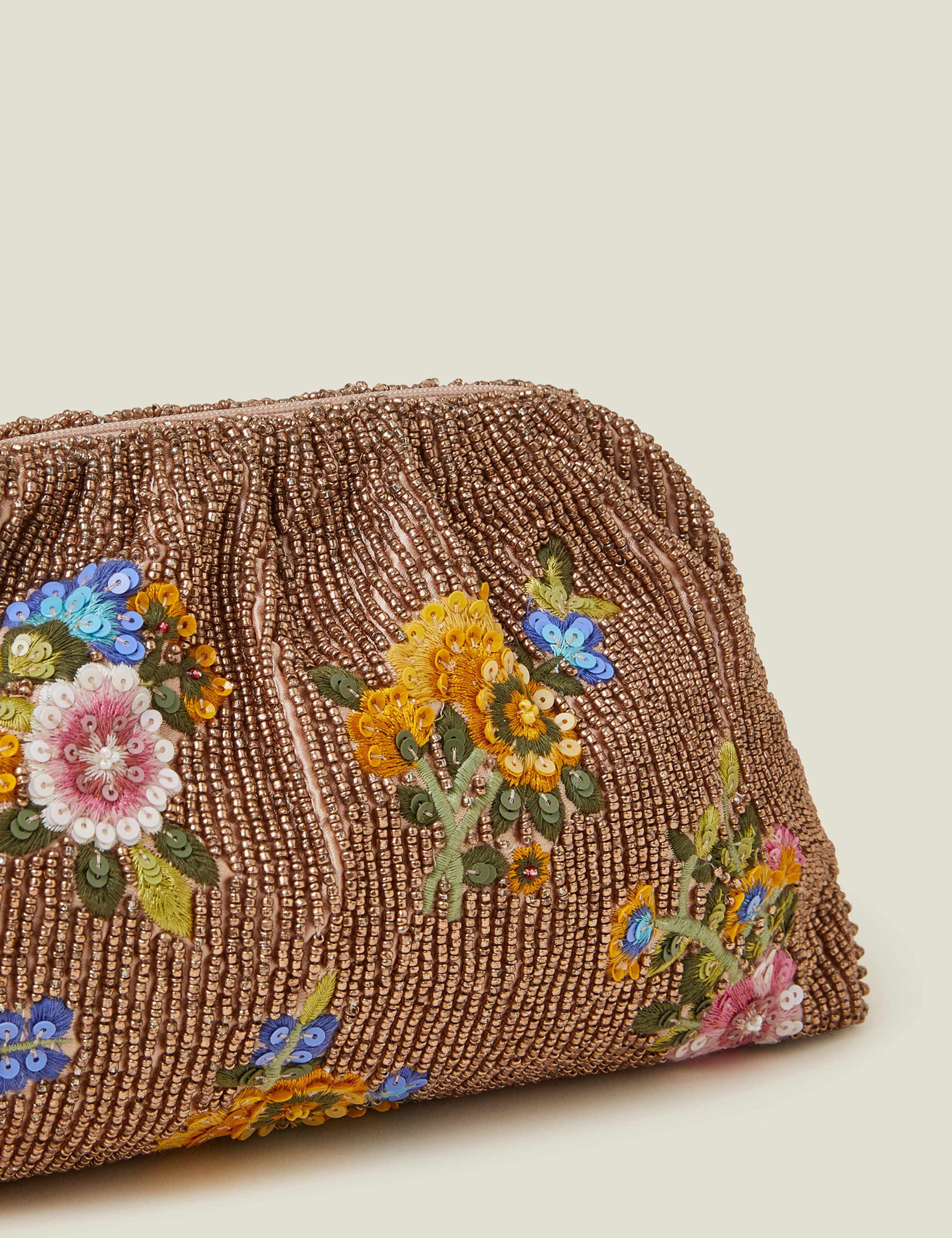 Beaded Floral Clutch Bag 4 of 4