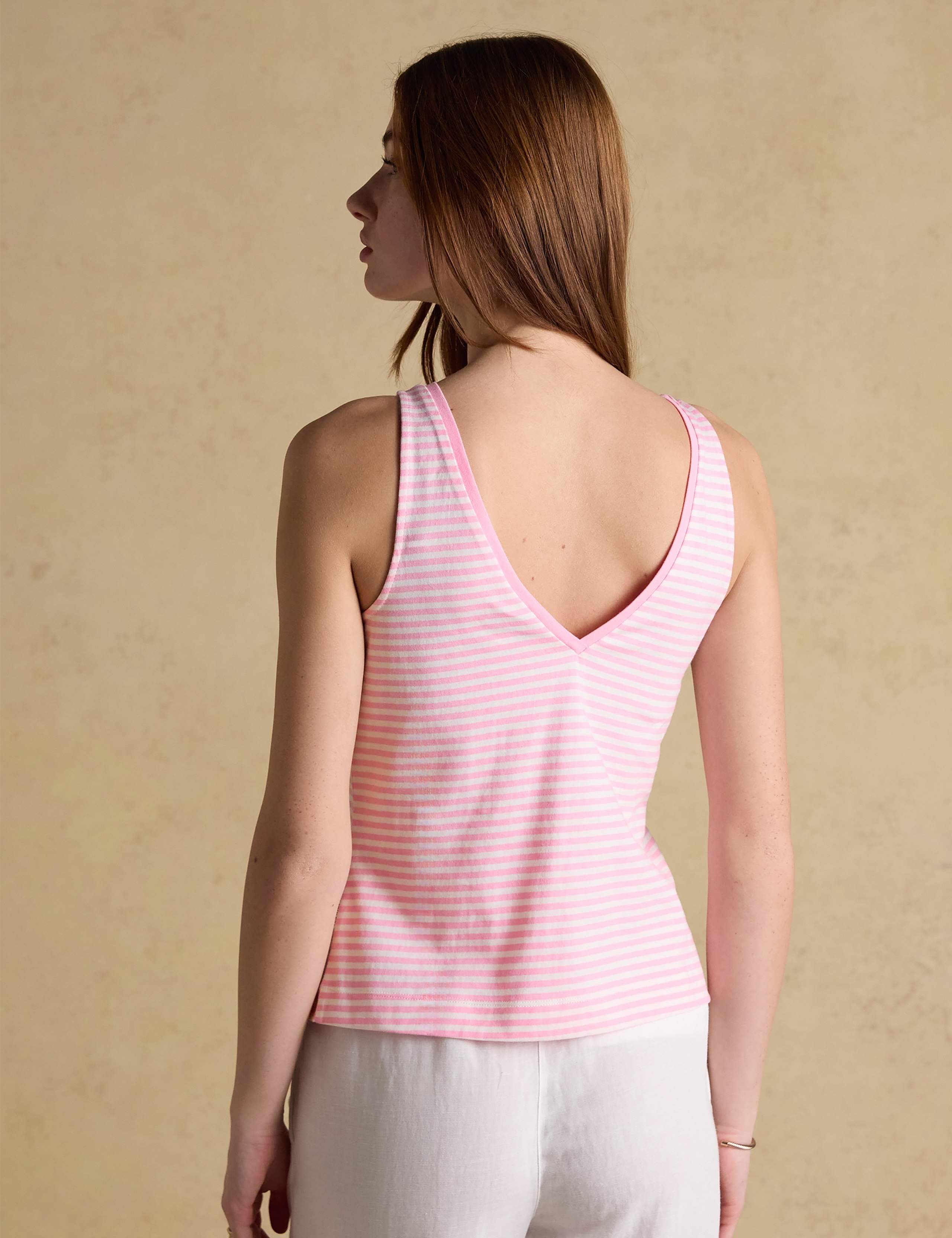 2 Pack Pure Cotton Striped V-Neck Vests 3 of 7