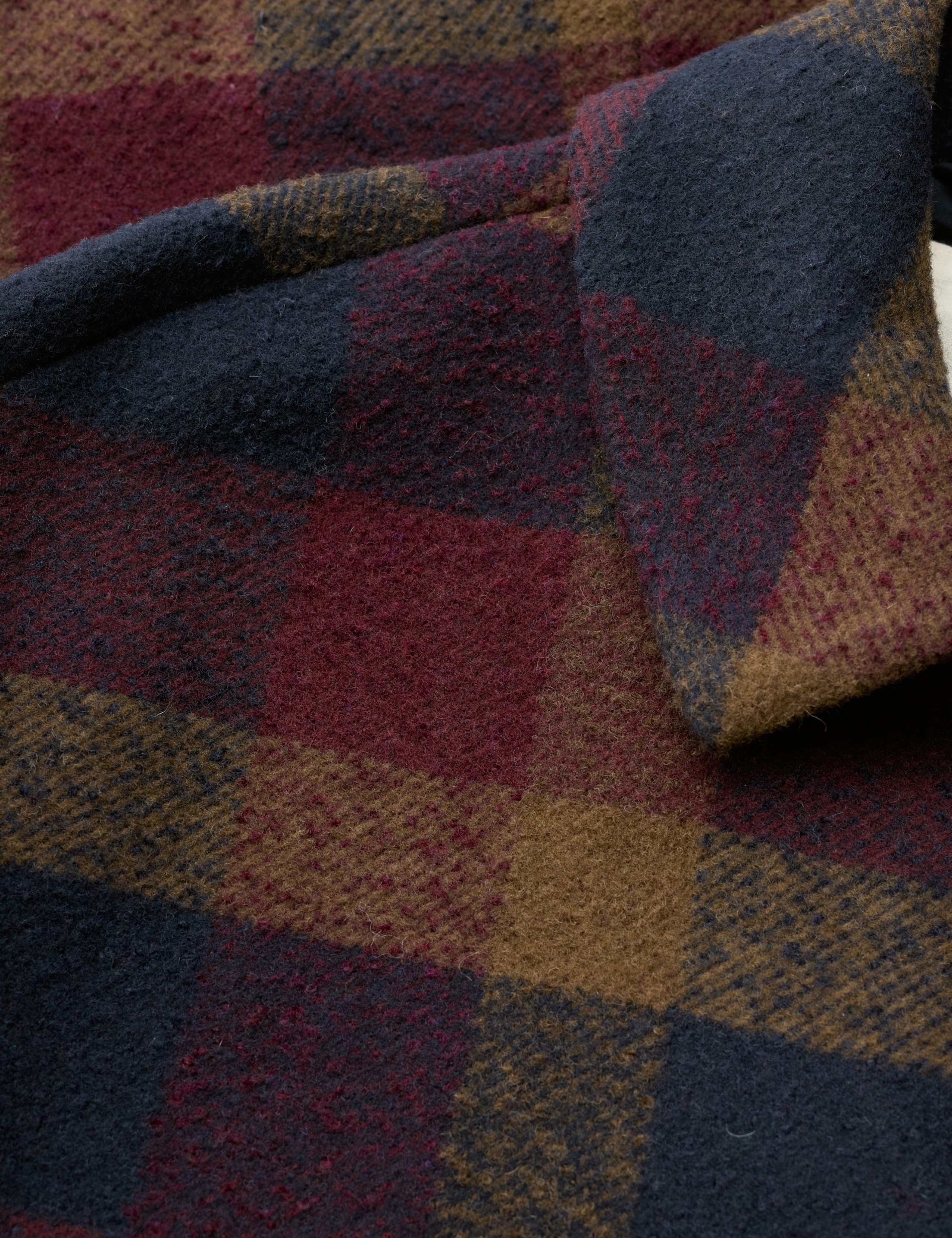 Wool Blend Checked Short Coat 4 of 6