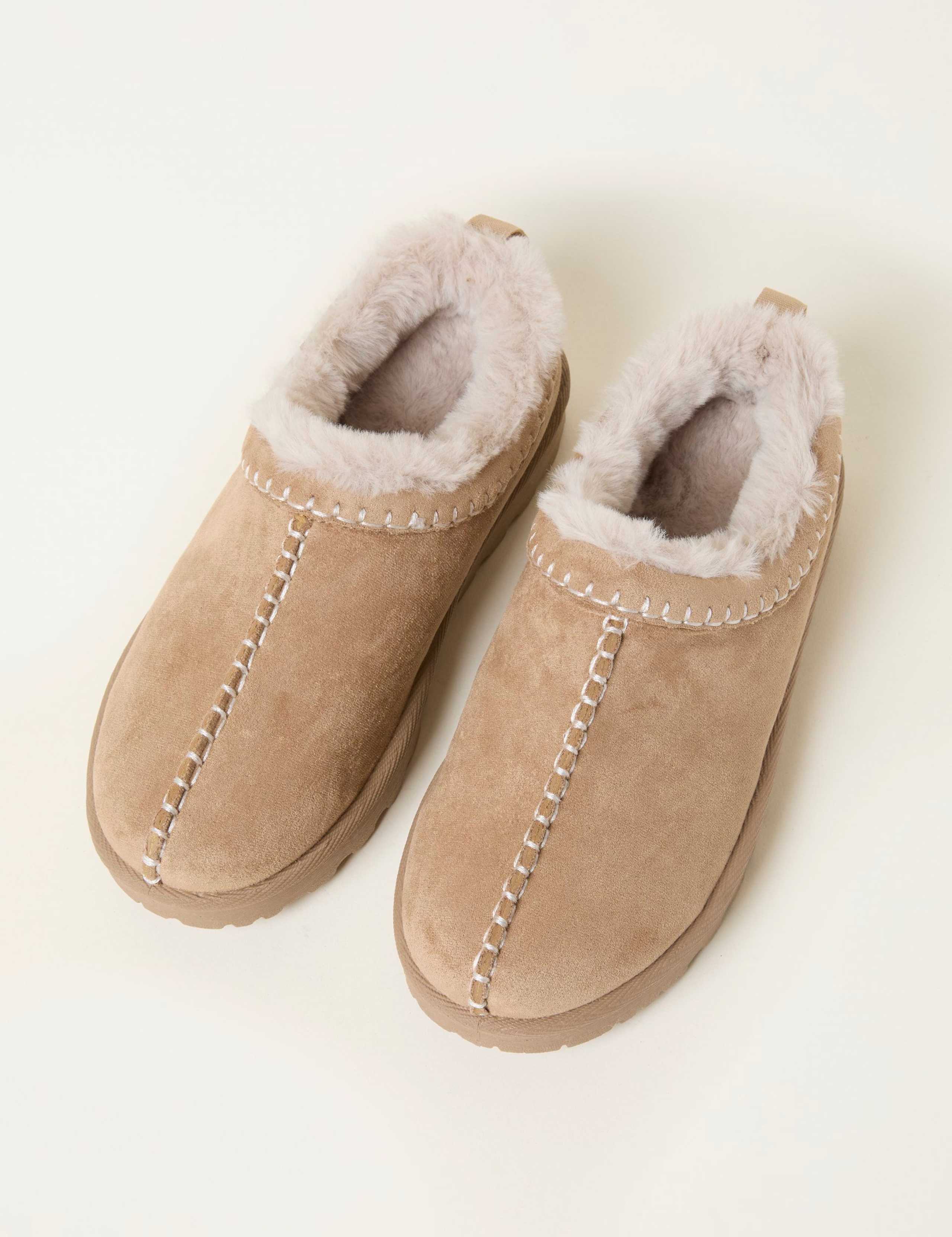 Faux Fur Lined Mule Slippers 1 of 3