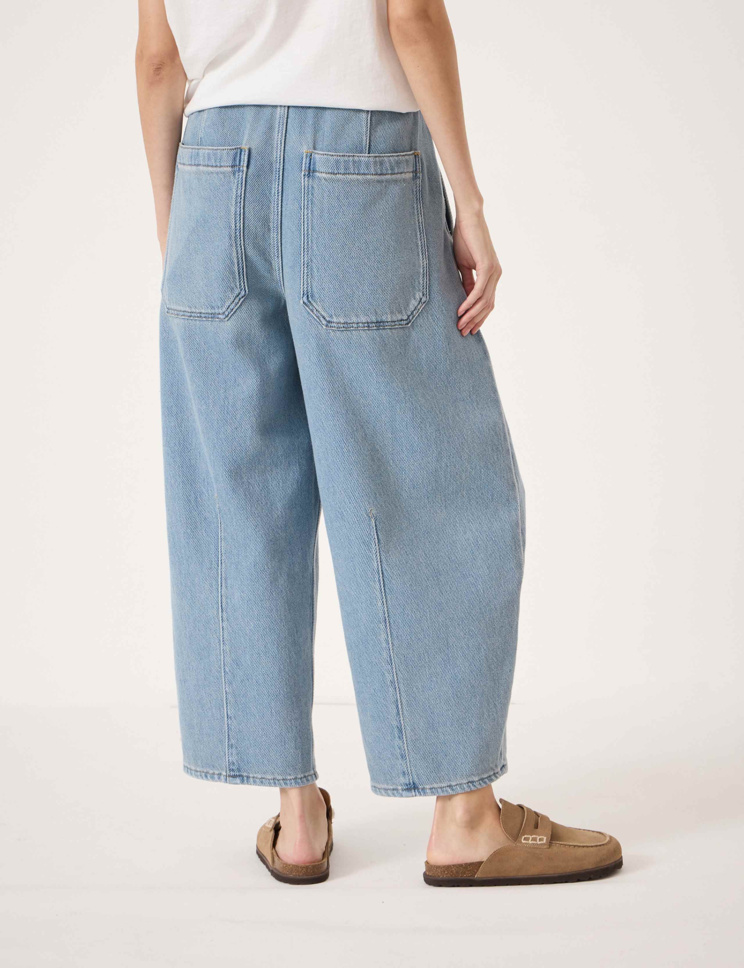 Supersoft Elasticated High Waisted Barrel Jeans 4 of 5