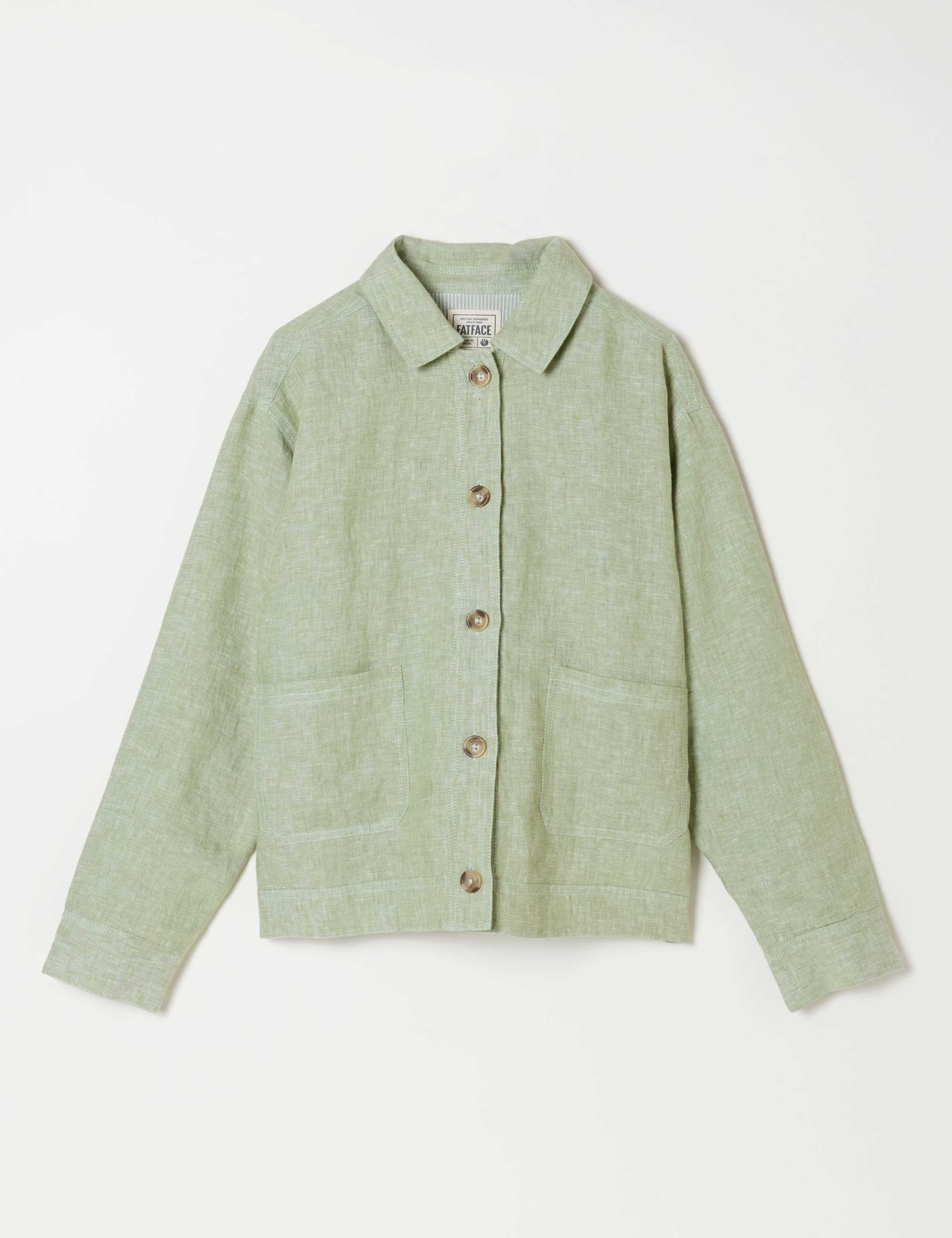 Pure Linen Lightweight Collared Jacket 2 of 6