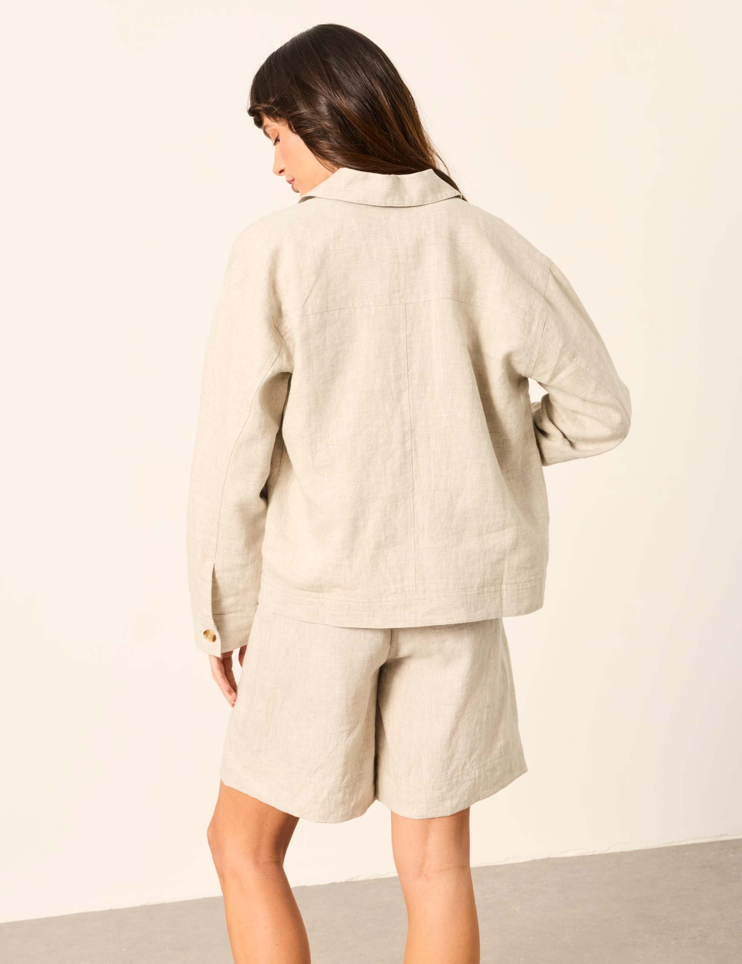 Pure Linen Lightweight Collared Jacket 3 of 7