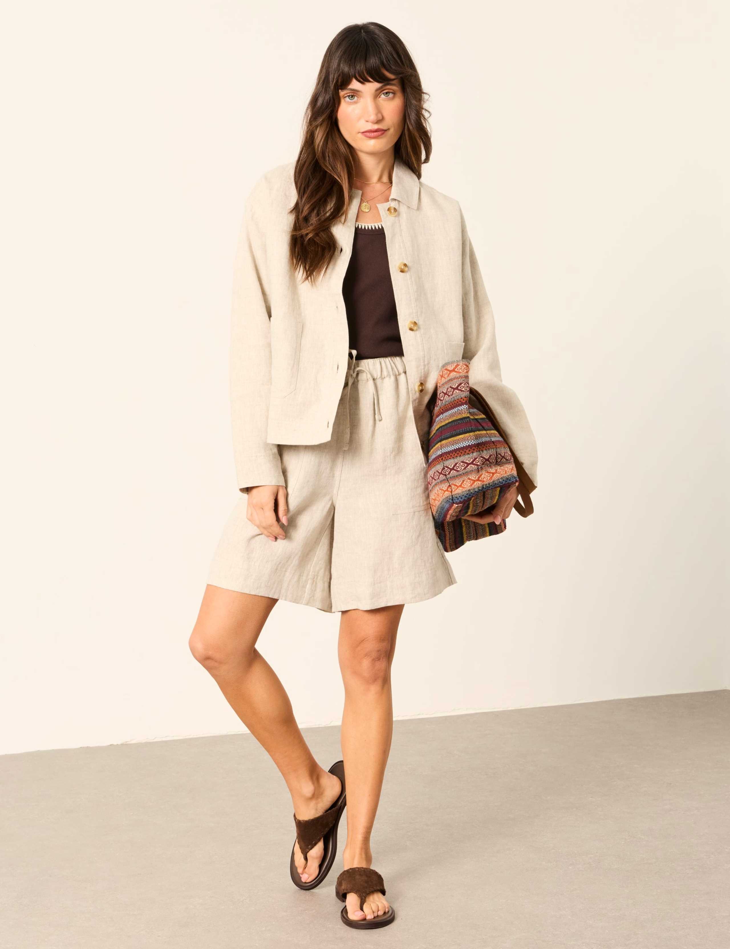 Pure Linen Lightweight Collared Jacket 4 of 7