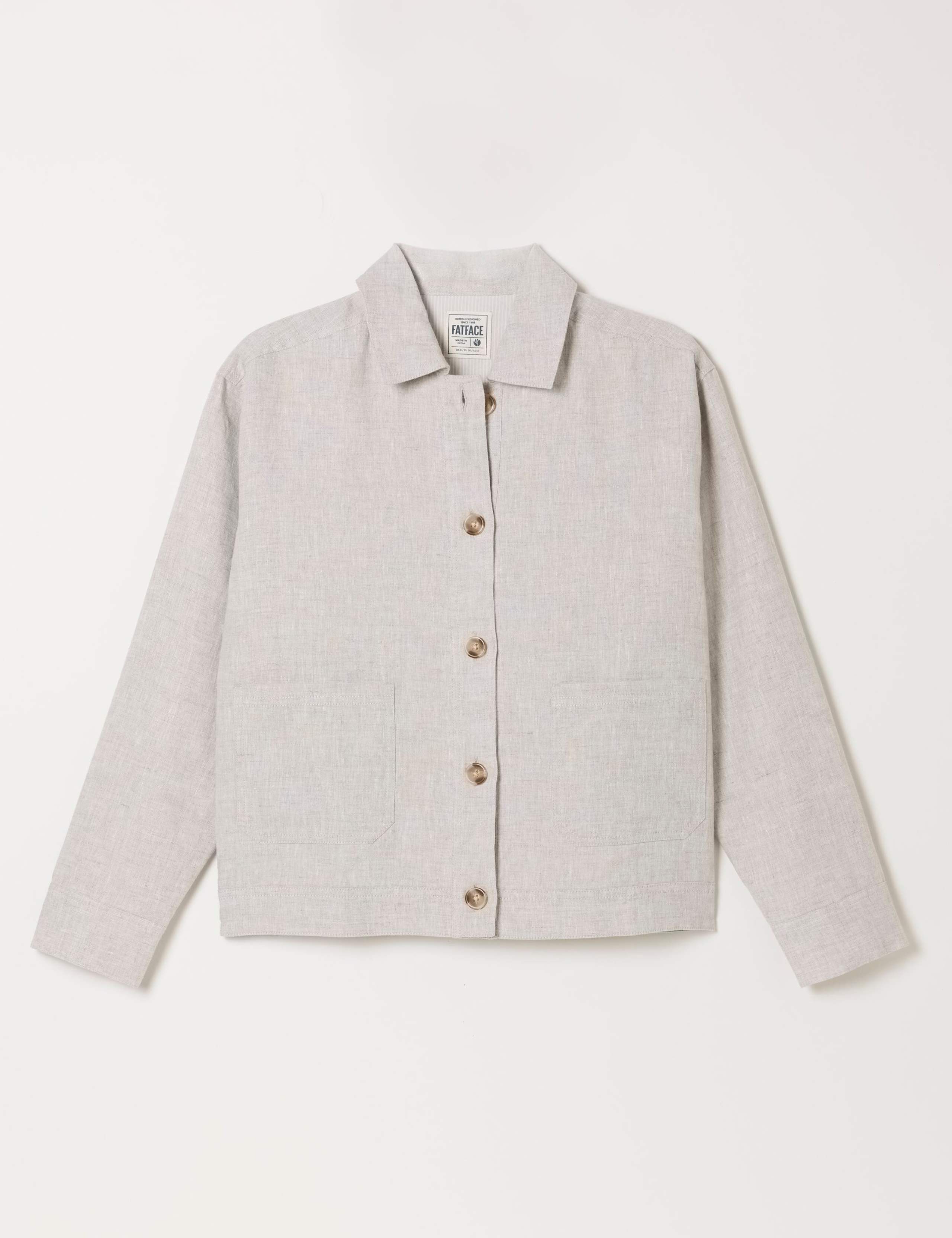 Pure Linen Lightweight Collared Jacket 2 of 7