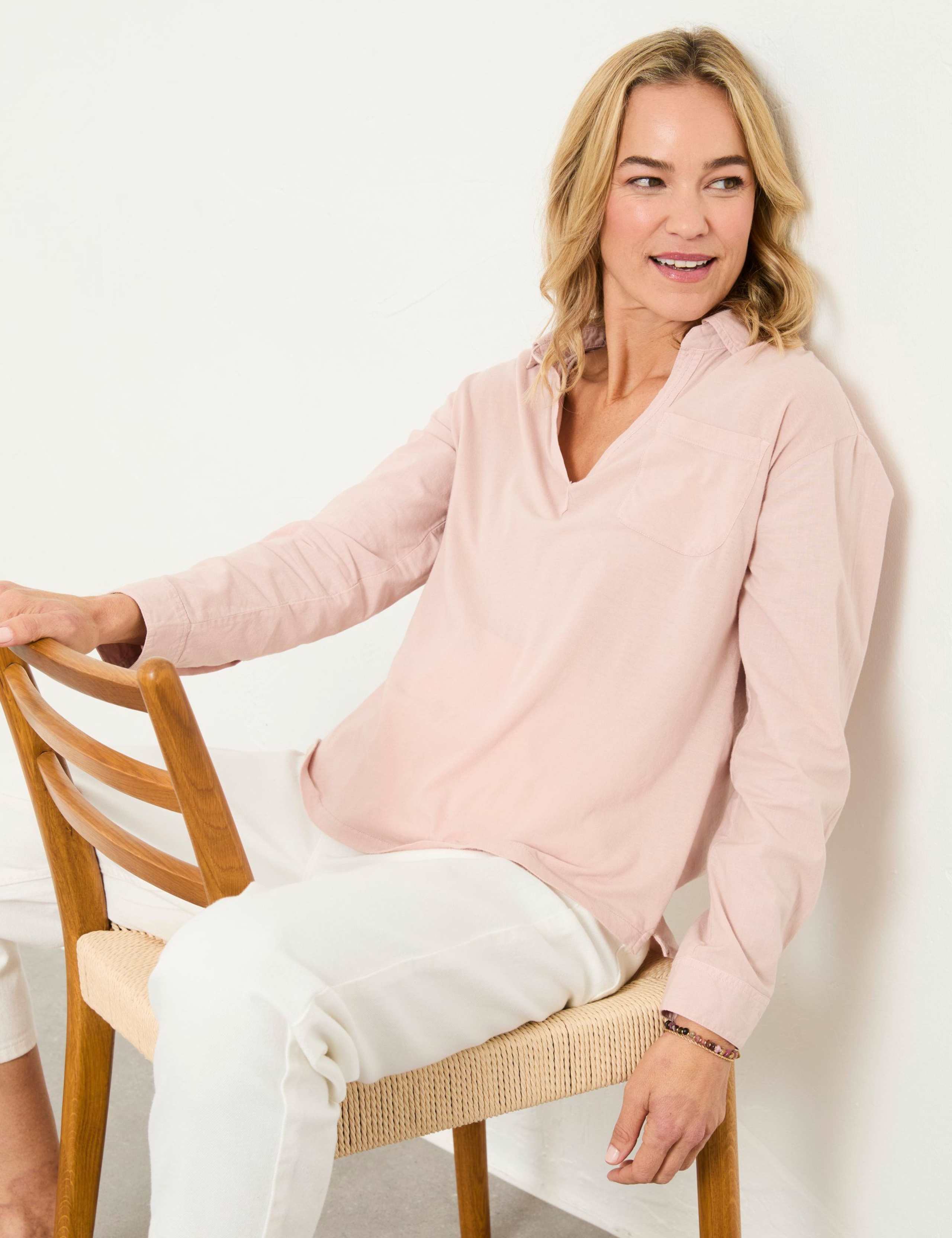 Woven Jersey Collared Popover Shirt 5 of 5