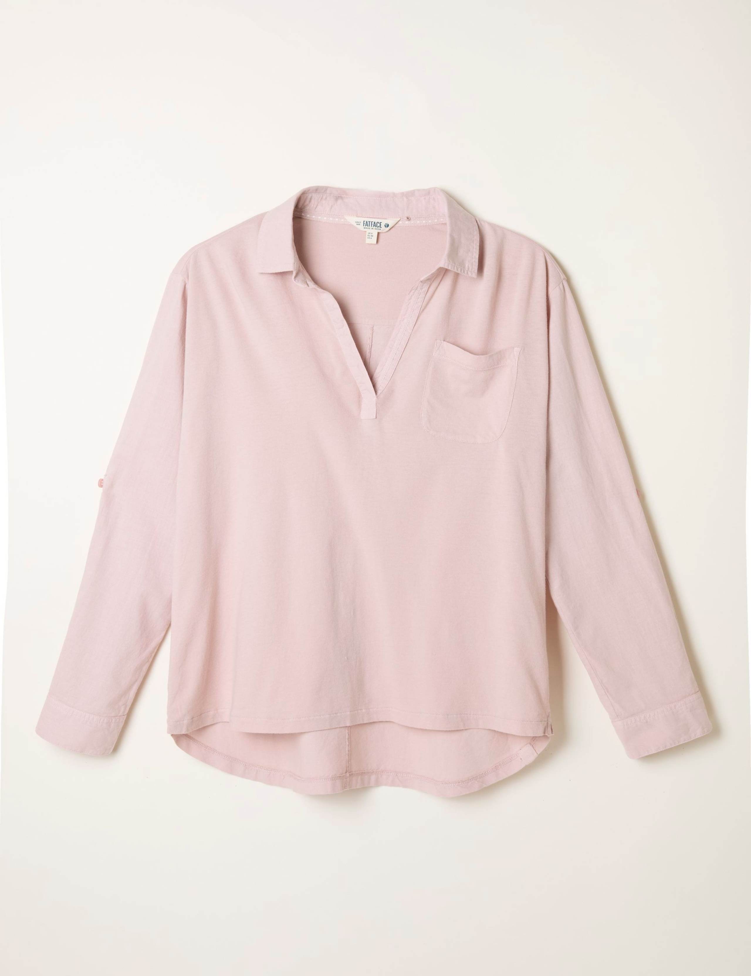 Woven Jersey Collared Popover Shirt 2 of 5