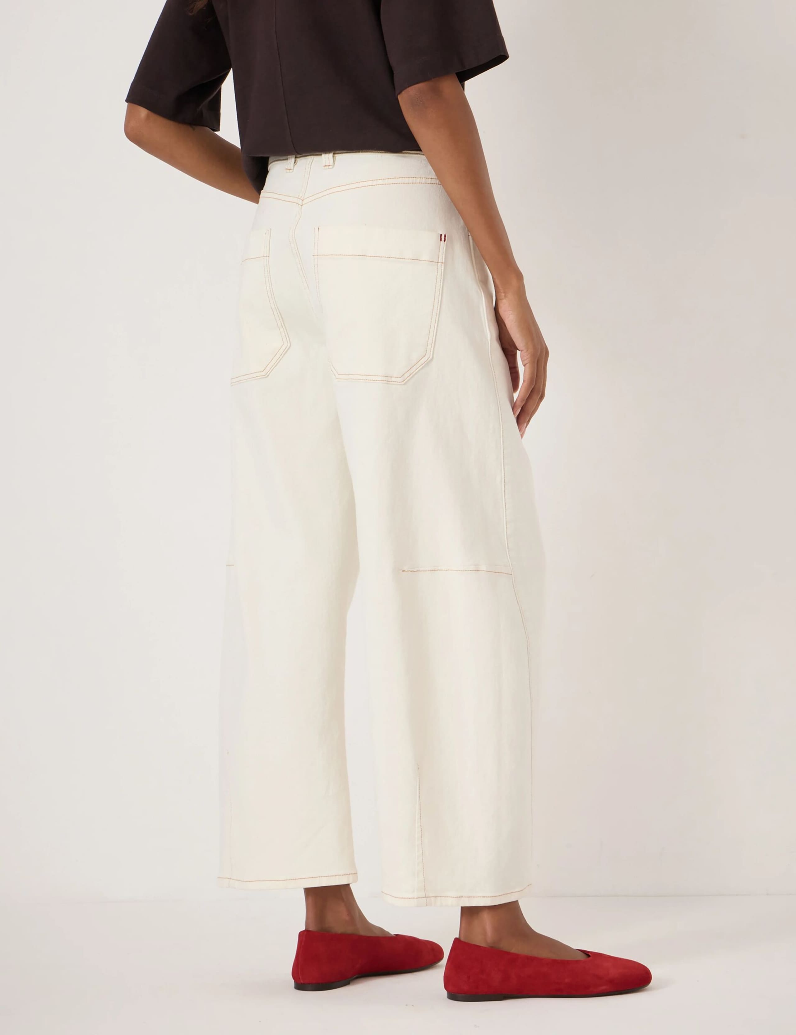 High Waisted Wide Leg Ankle Grazer Jeans 3 of 4