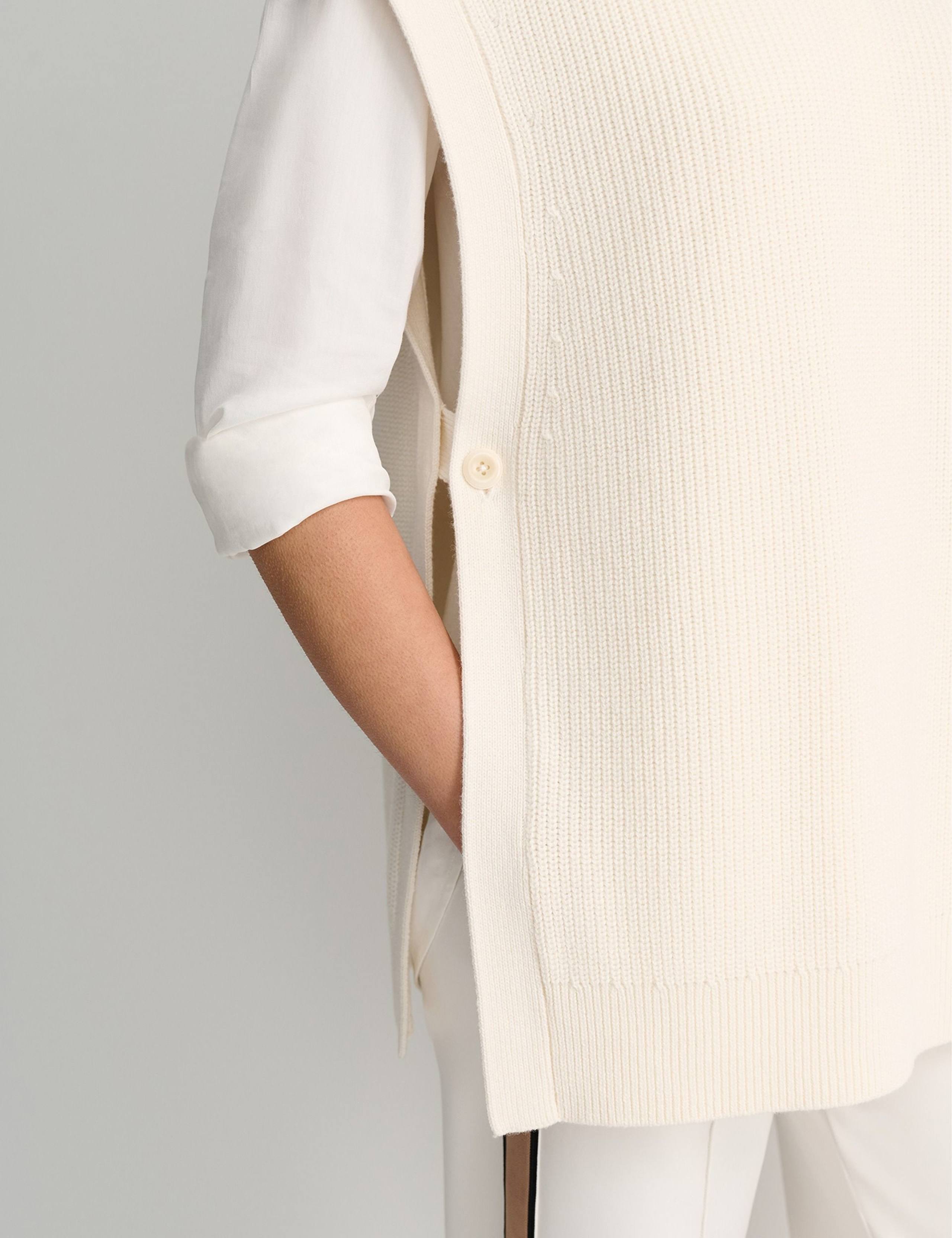Wool Blend Ribbed Open Side Knitted Vest 3 of 5